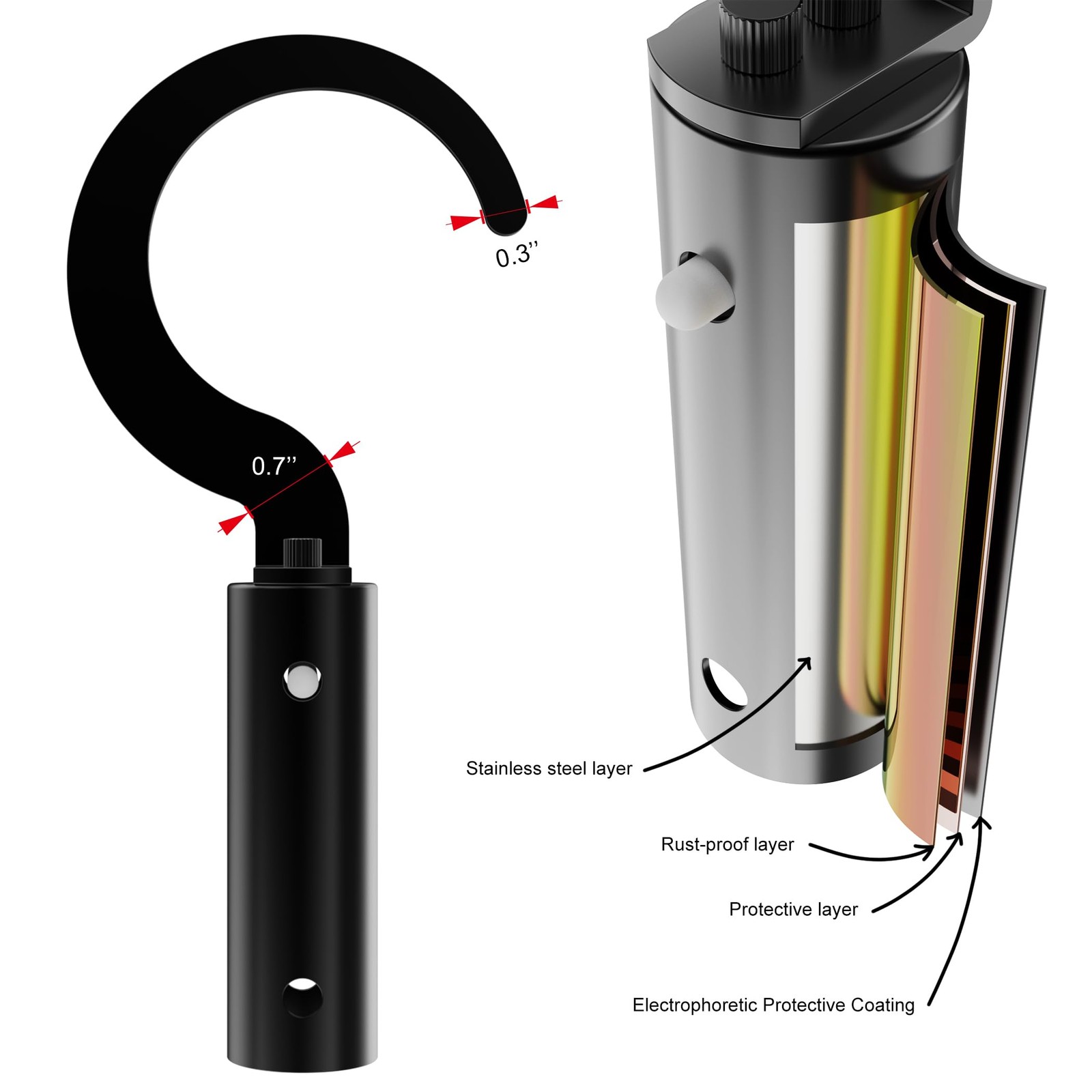 Stainless Steel Hook for Robotic Pool Cleaners Durable Replacement Part