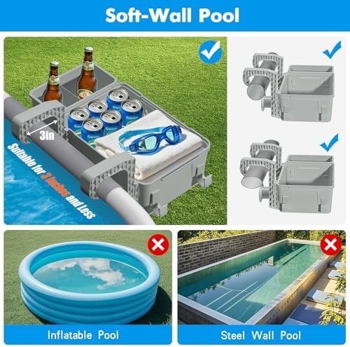 Poolside Storage Basket 2 Pack – above Ground Pool Accessories, Swimming Pool St