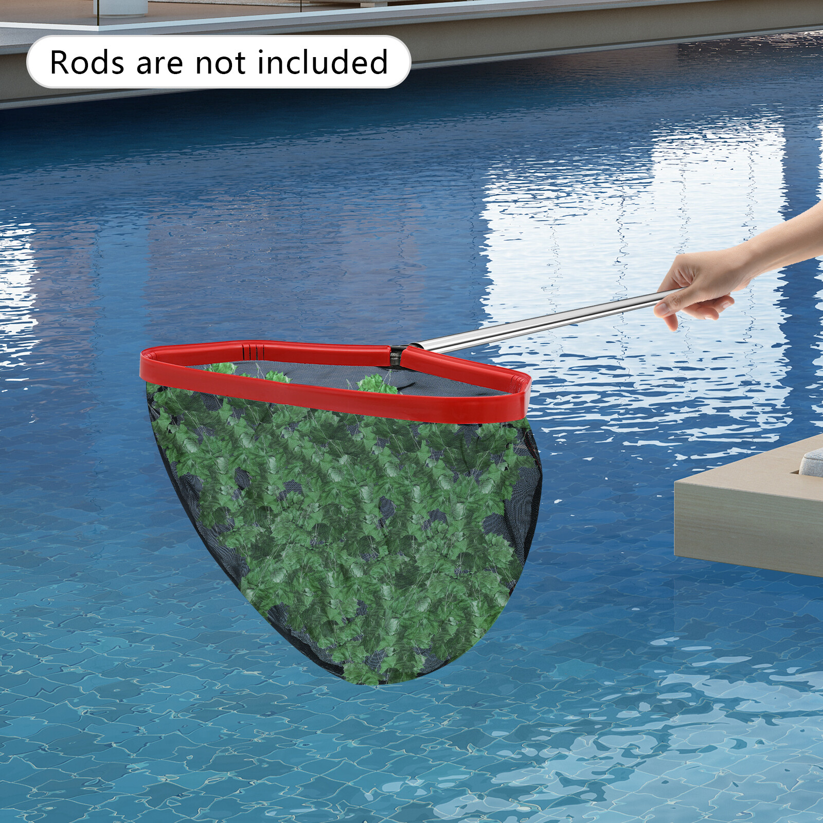 19&Prime; Swimming Pool Leaf Skimmer Net, Heavy Duty Aluminum Frame, Fast Cleaning