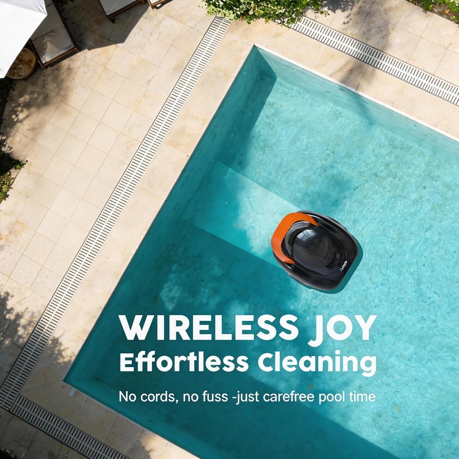 Battery-Powered Cordless Pool Cleaner with Touch Control & 120-Min Cleaning Time