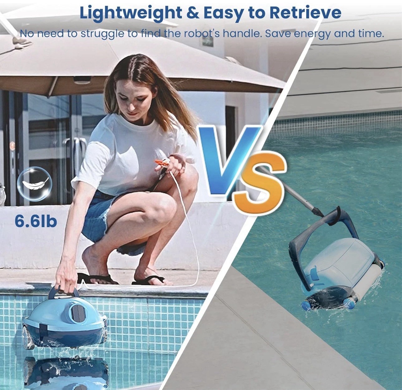 Robotic Pool Cleaner Cordless Handheld Vacuum Leaf Debris Dust Remover