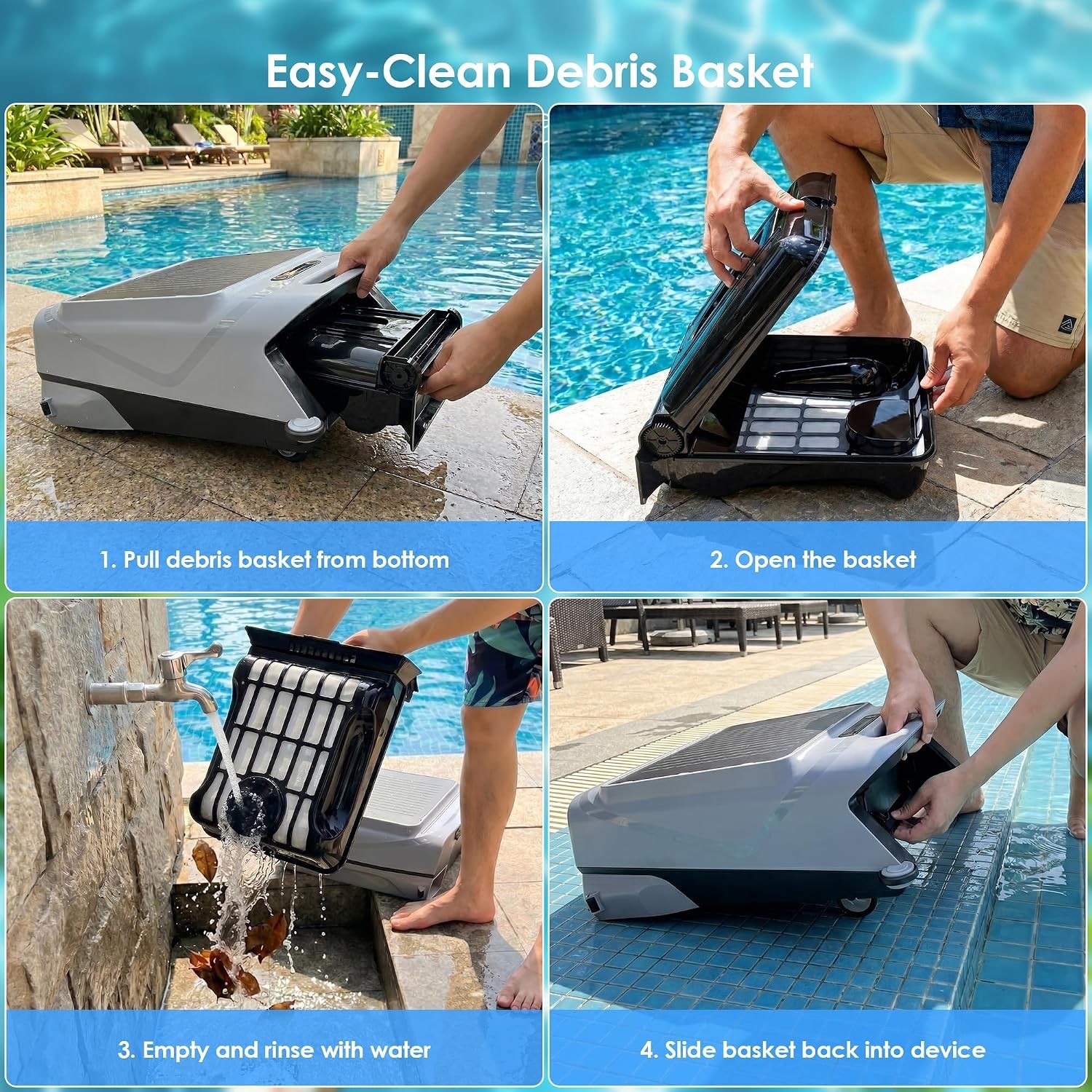 Pura V12 Solar Powered Automatic Pool Surface Robot Skimmer