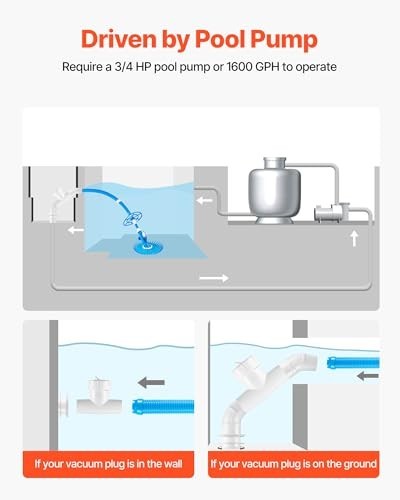 Automatic Suction Pool Cleaner – In-Ground & Above-Ground Vacuum Sweeper, 12 Hos