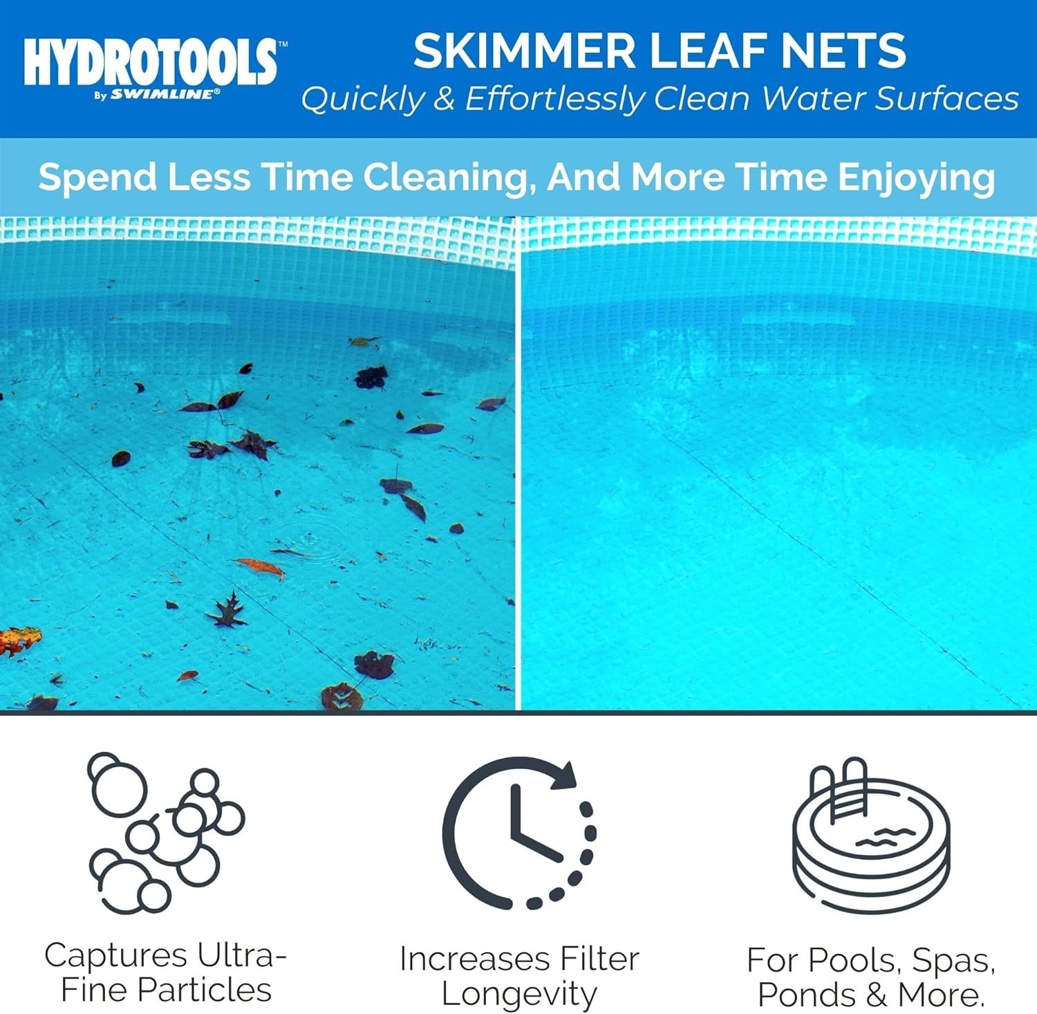 Ergonomic Heavy Duty Leaf and Debris Skimmer – Pack of 4 for Enhanced Filtration