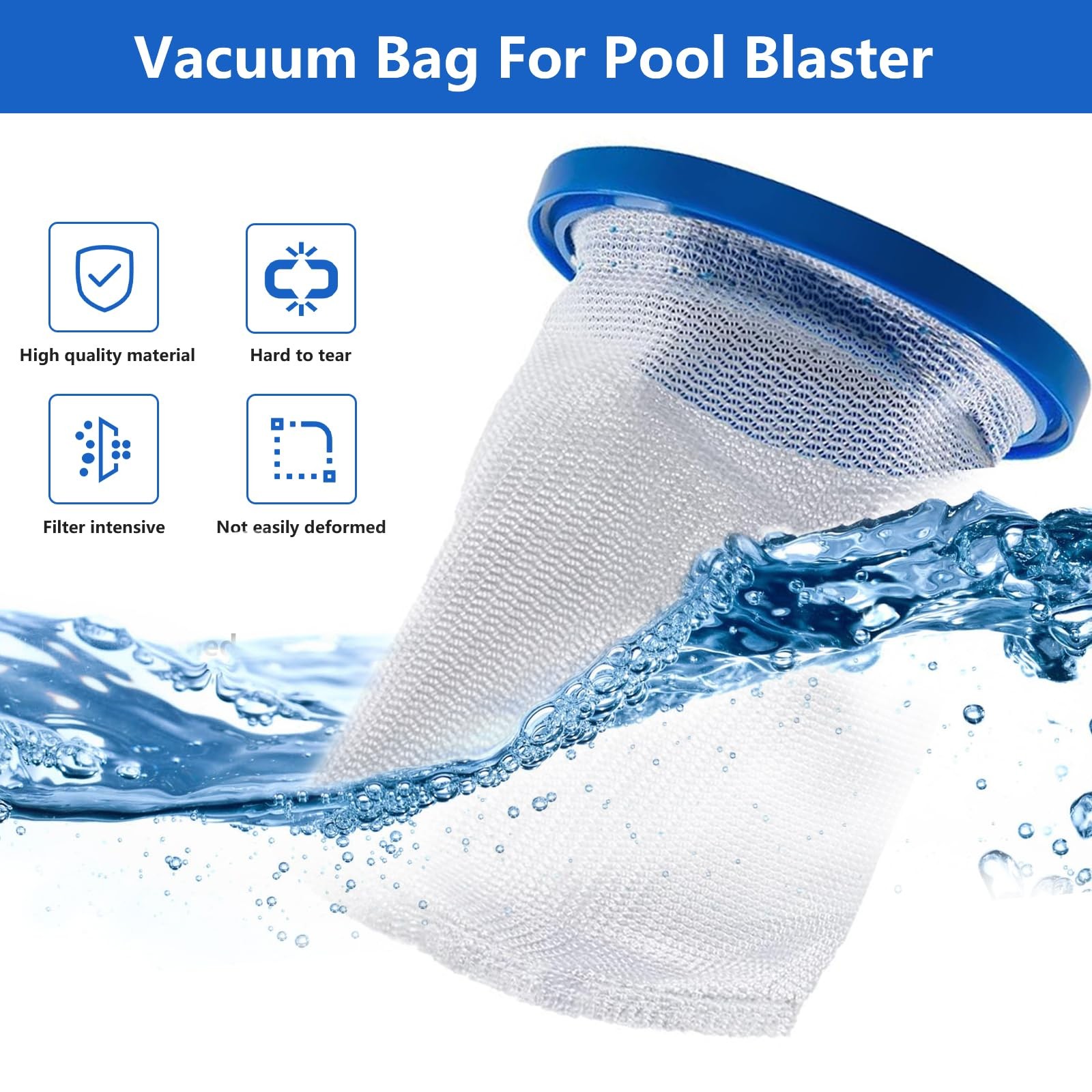 2-Pack Pool Vacuum Cleaner Reusable Filter Bag for Blaster Water Tech…