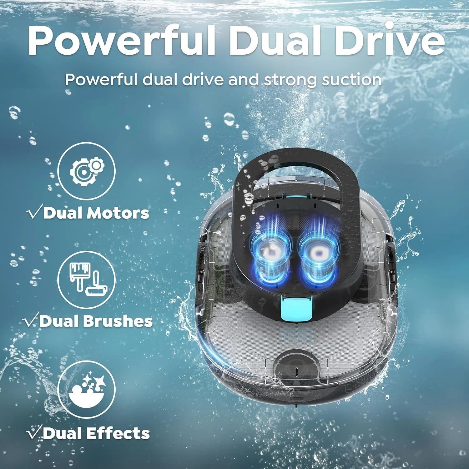 130-Minute Runtime Cordless Pool Cleaner for Effortless Cleaning – Self-Parking