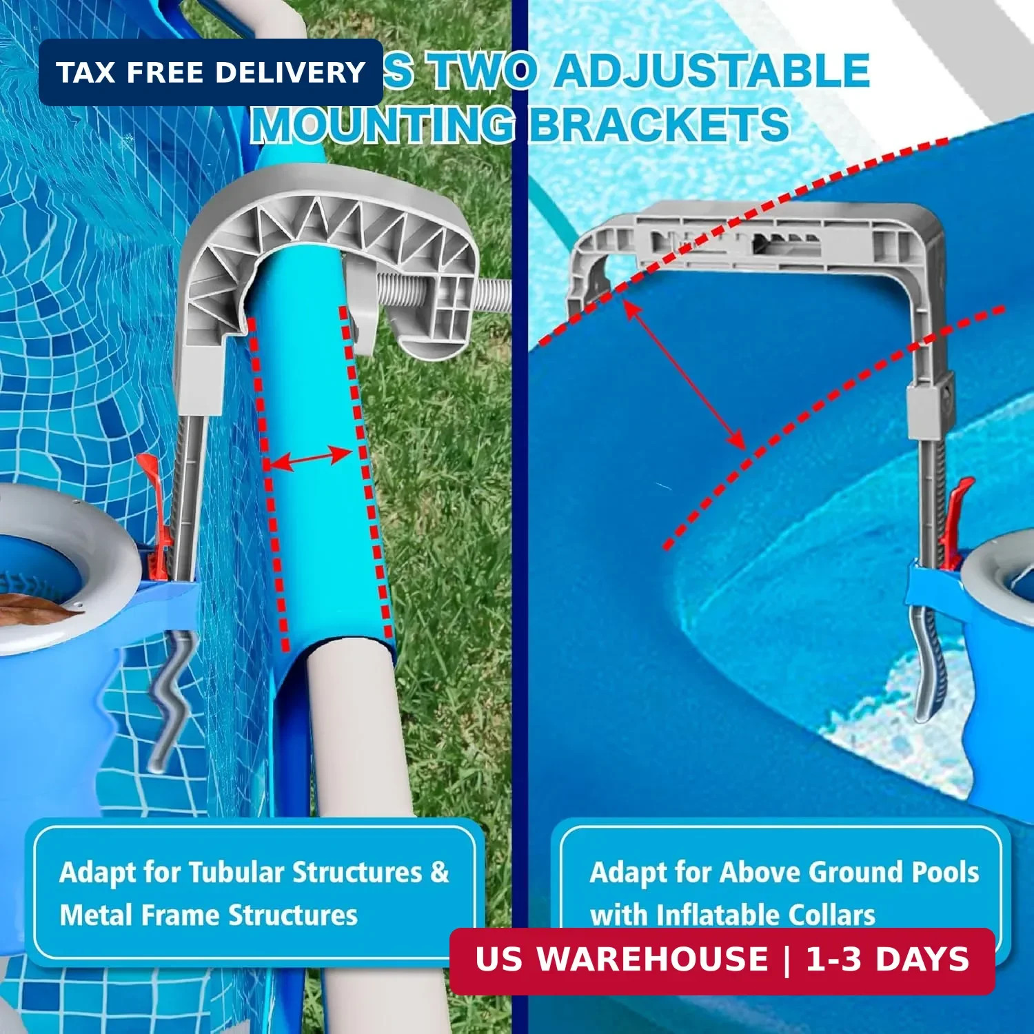 Above Ground Pool Skimmer with 5 Skimmer Socks, Wall Mount Surface Skimmer with