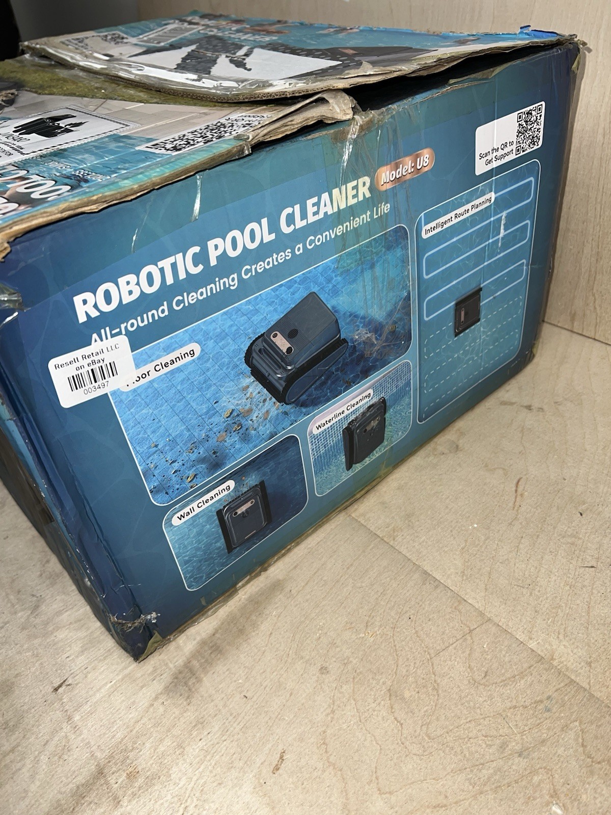 EZIOOV U8 Cordless Robotic Pool Cleaner Vacuum In and Above Ground -DARK GREY