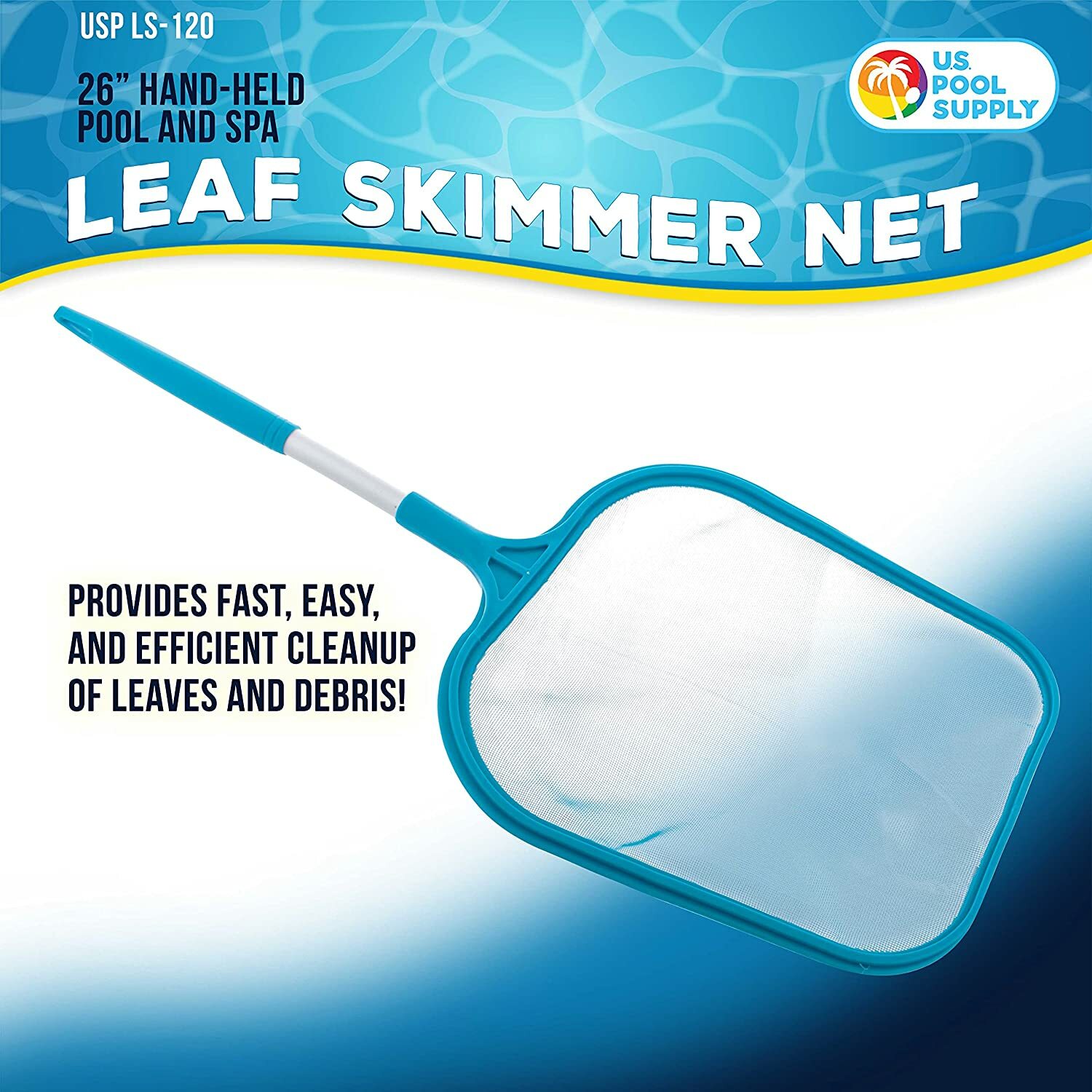 Fine Mesh Pool Leaf Skimmer Net w/ 5FT Telescopic Aluminium Pole Frame US SUPPLY