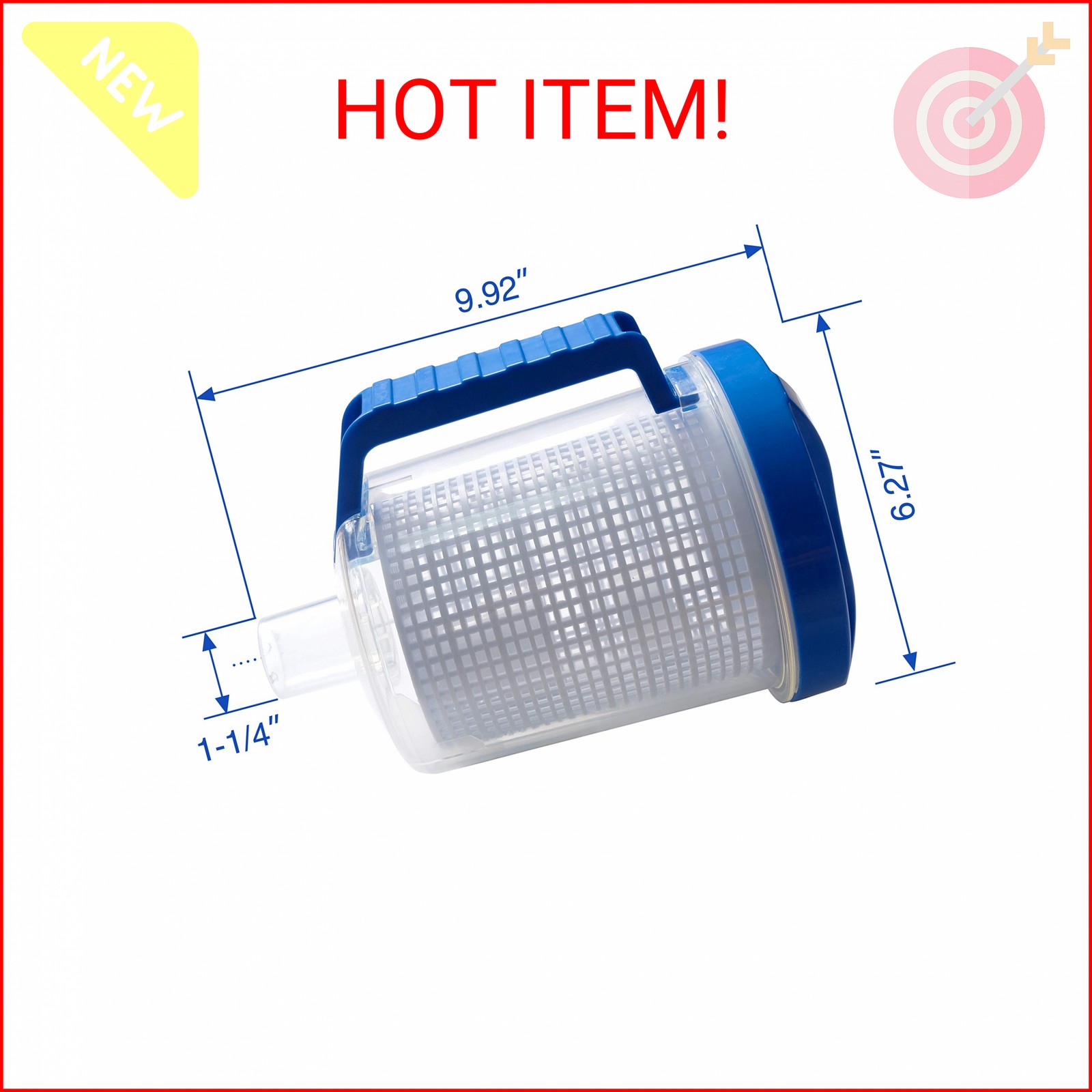 PoolSupplyTown Upgraded W560 Inline Pool Leaf Canister/Leaf Catcher/Leaf Trap wi