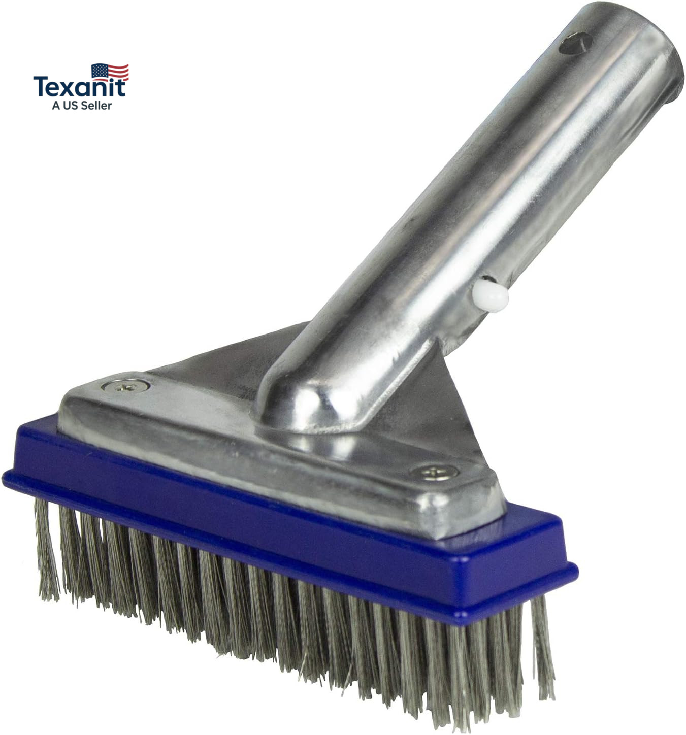 5-Inch Stainless Steel Pool Algae Detail Brush, Heavy-Duty Aluminum Back, for Gu
