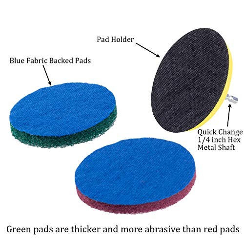 Drill Power Brush Tile Scrubber Scouring Pads Cleaning Kit, Includes 4 Inch
