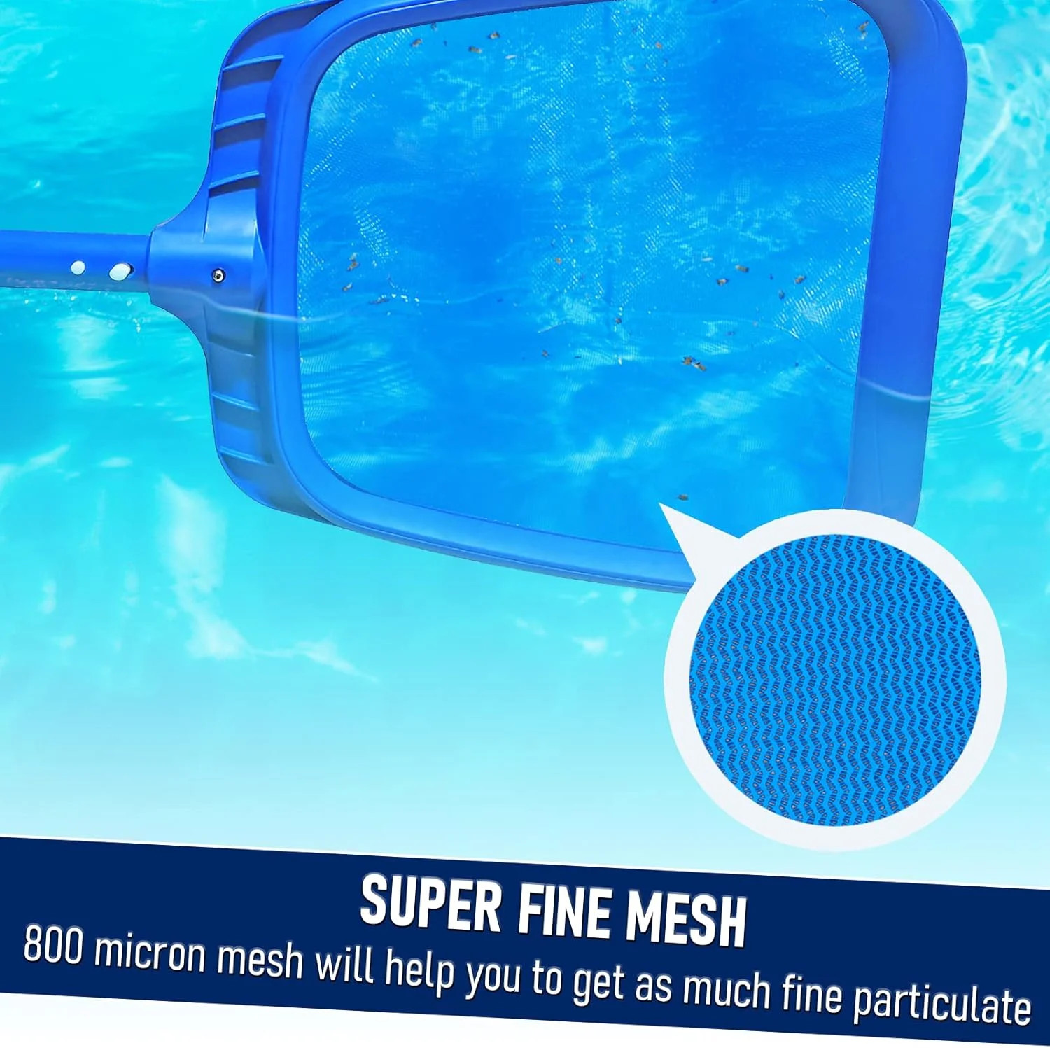 Poolvio Heavy Duty Swimming Pool Leaf Skimmer Net with Strong Reinforced Handle