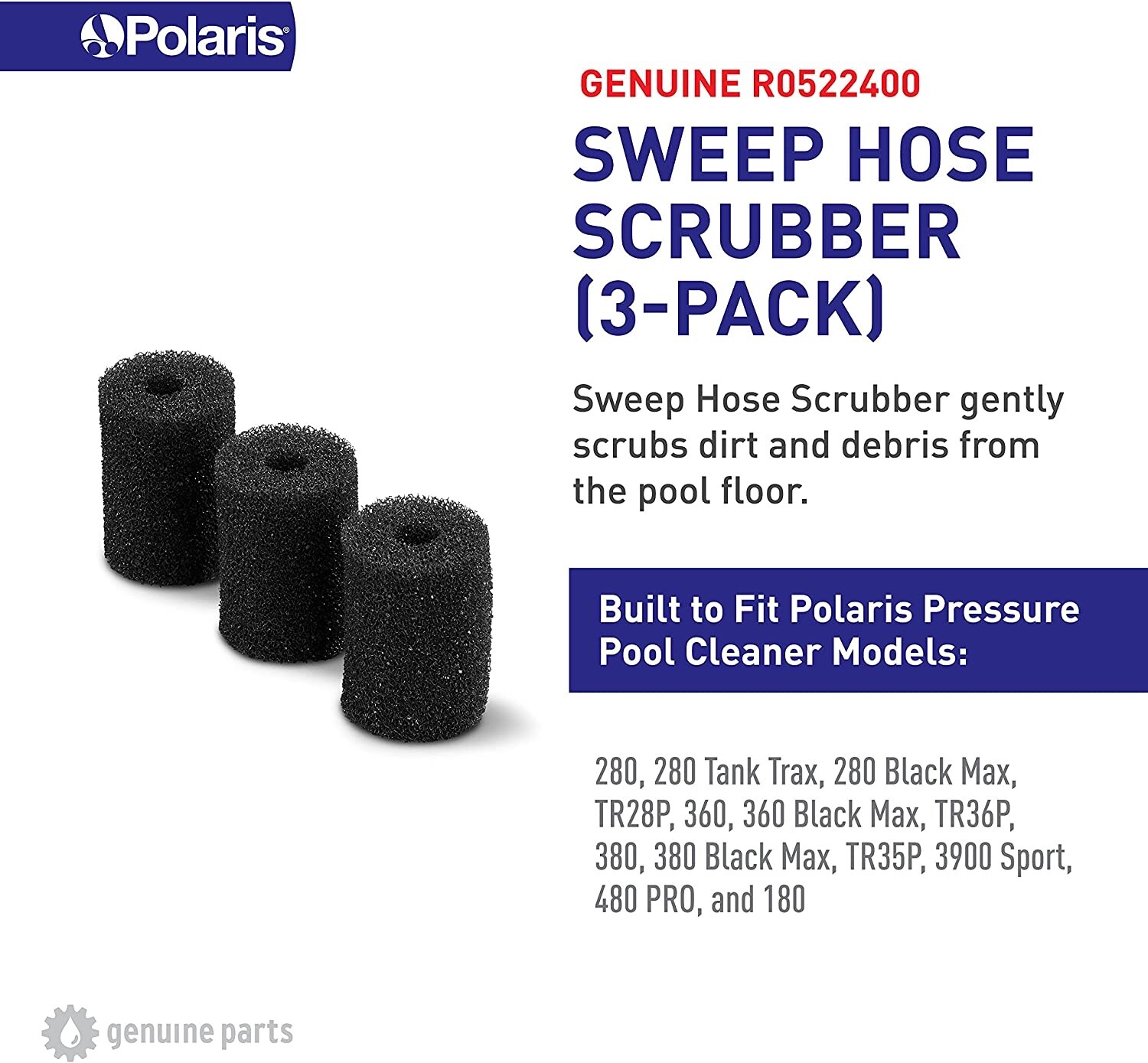 Polaris 180 280 360 380 Pool Cleaner Sweep Hose Tail Scrubber R0522400 3-Pack