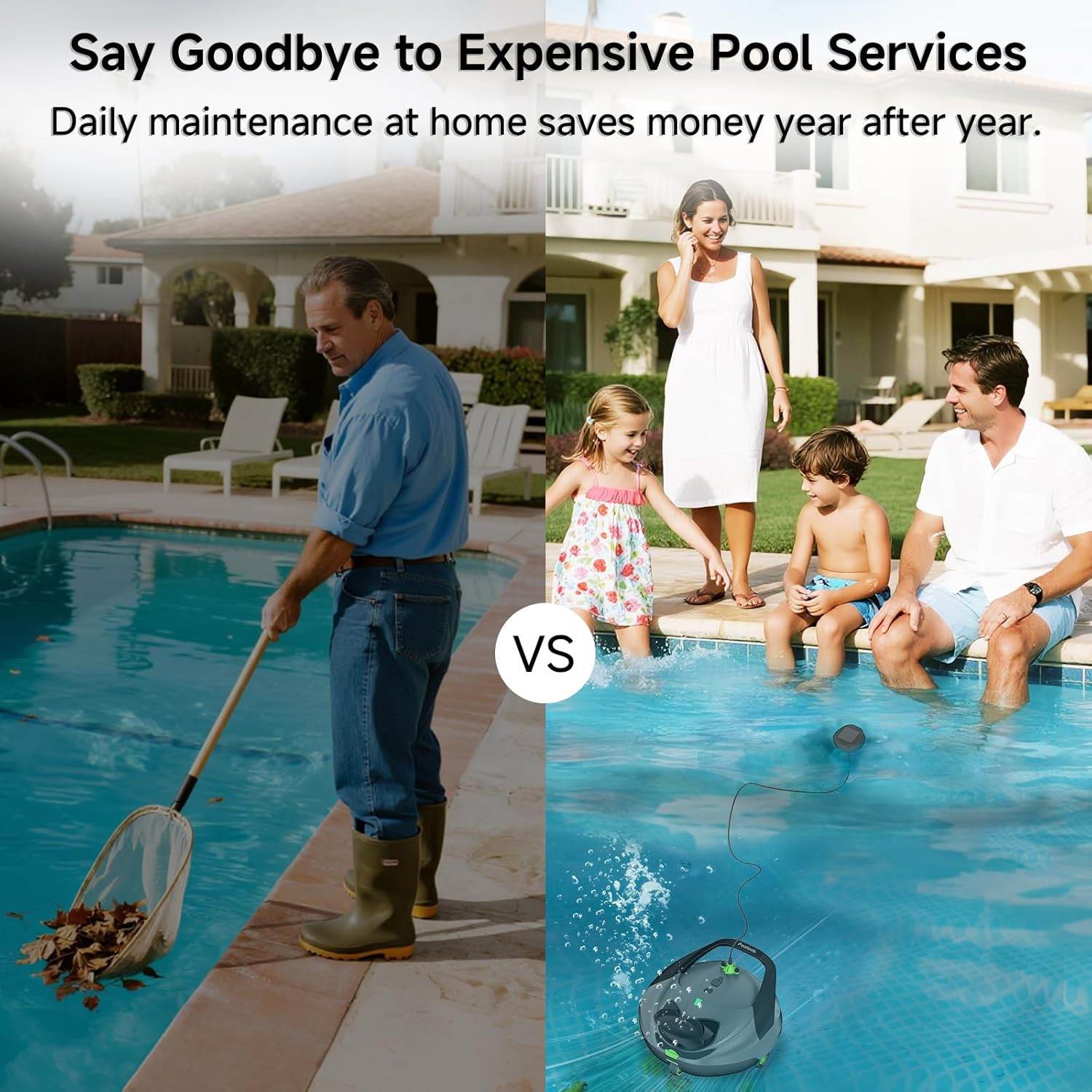PF1 Cordless Robotic Pool Vacuum Cleaner for above & In-Ground Pools – Triple-La