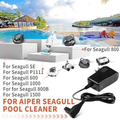 2-Pin 12.6V Power Adapter Charger for Aiper Seagull Pool Vacuum 600 800B SE