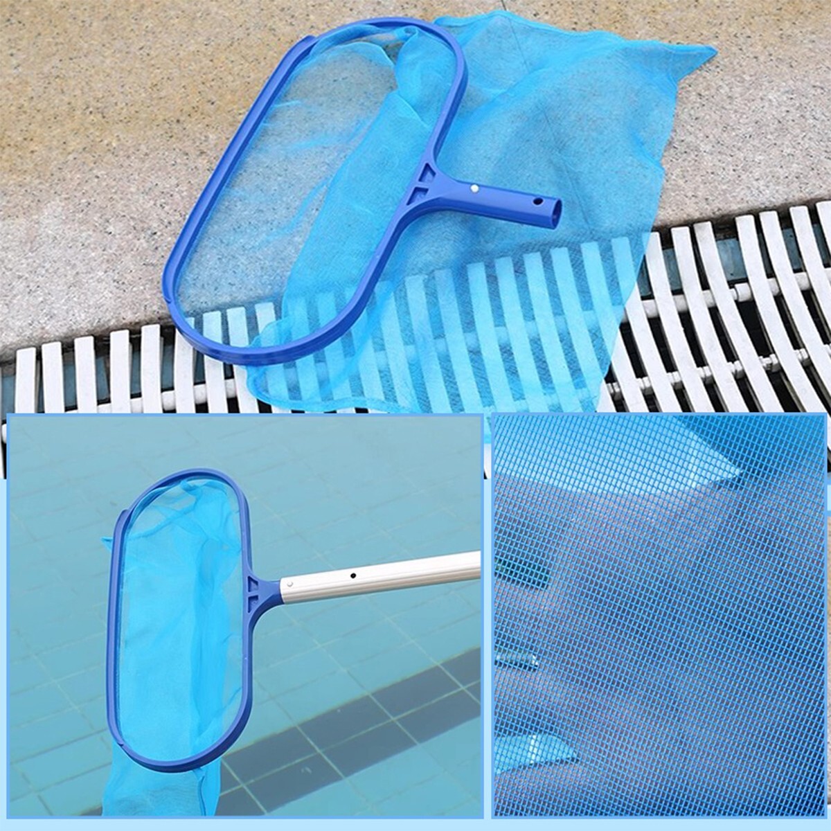 2pcs Pool Leaf Skimmer Surface Net Plastic Handle Swimming Pool Spa w/Magnet