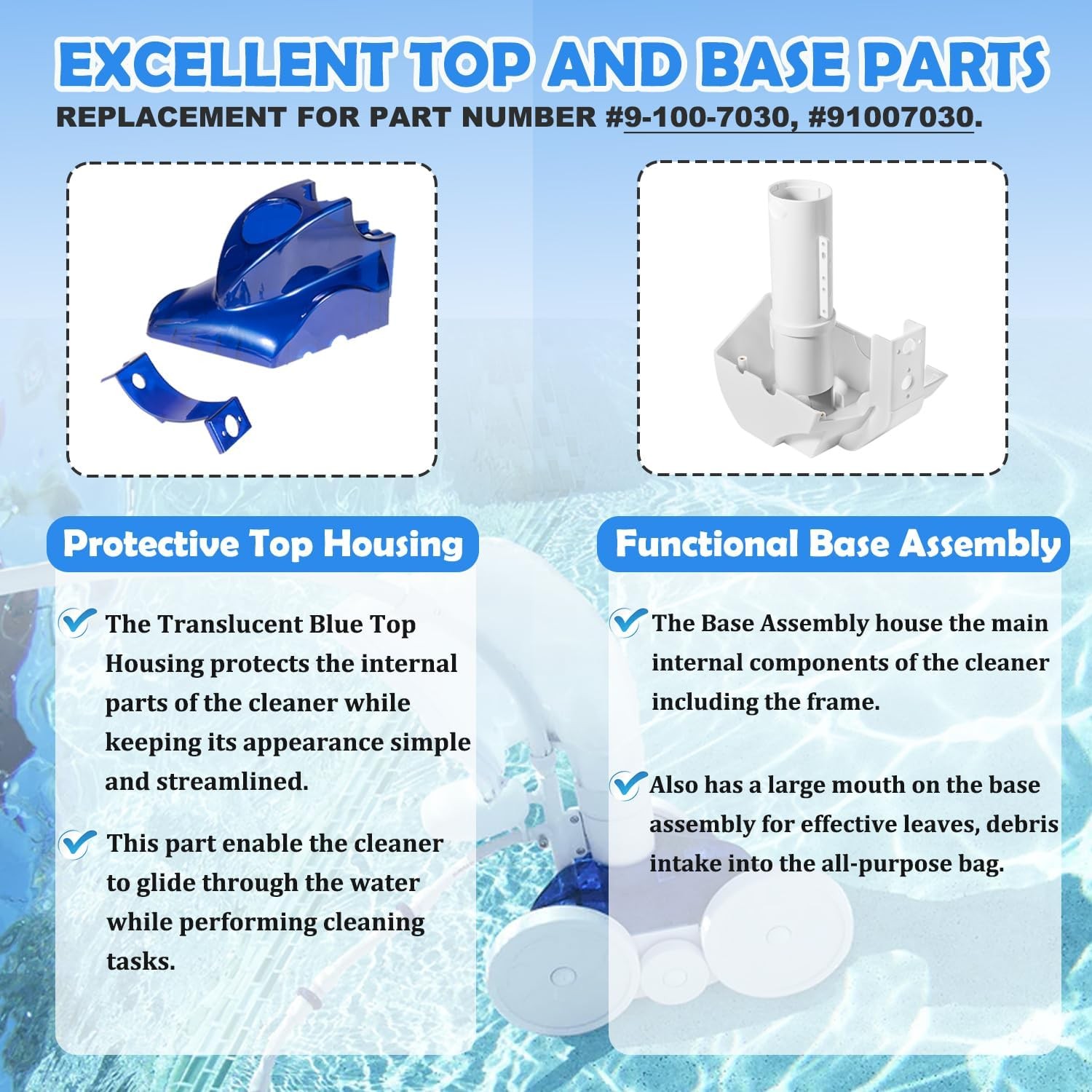 Top & Base Assembly 9-100-7030 for Polaris Vac-Sweep 380/360 Models Pool Cleaner