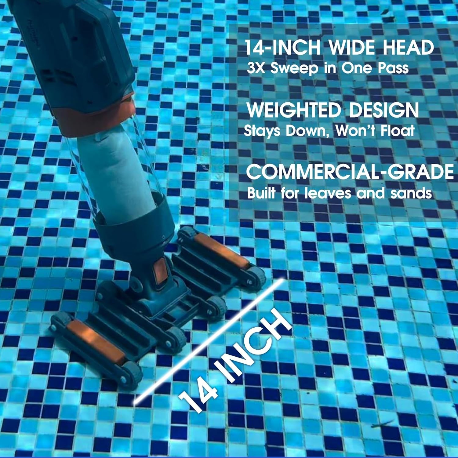 Efficient Heavy Duty Handheld Pool Vacuum – 2 Lithium-Ion Batteries Included