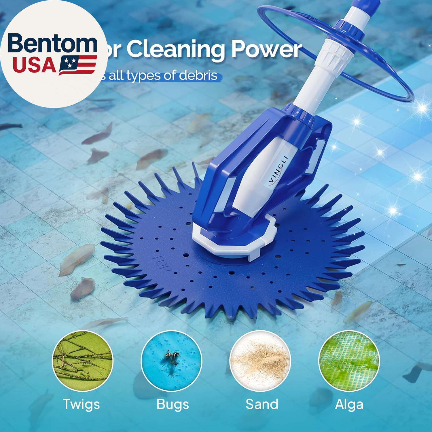 Pool Vacuum Cleaner Automatic Sweeper Swimming Pool Creepy Crawler Vacuum with 3
