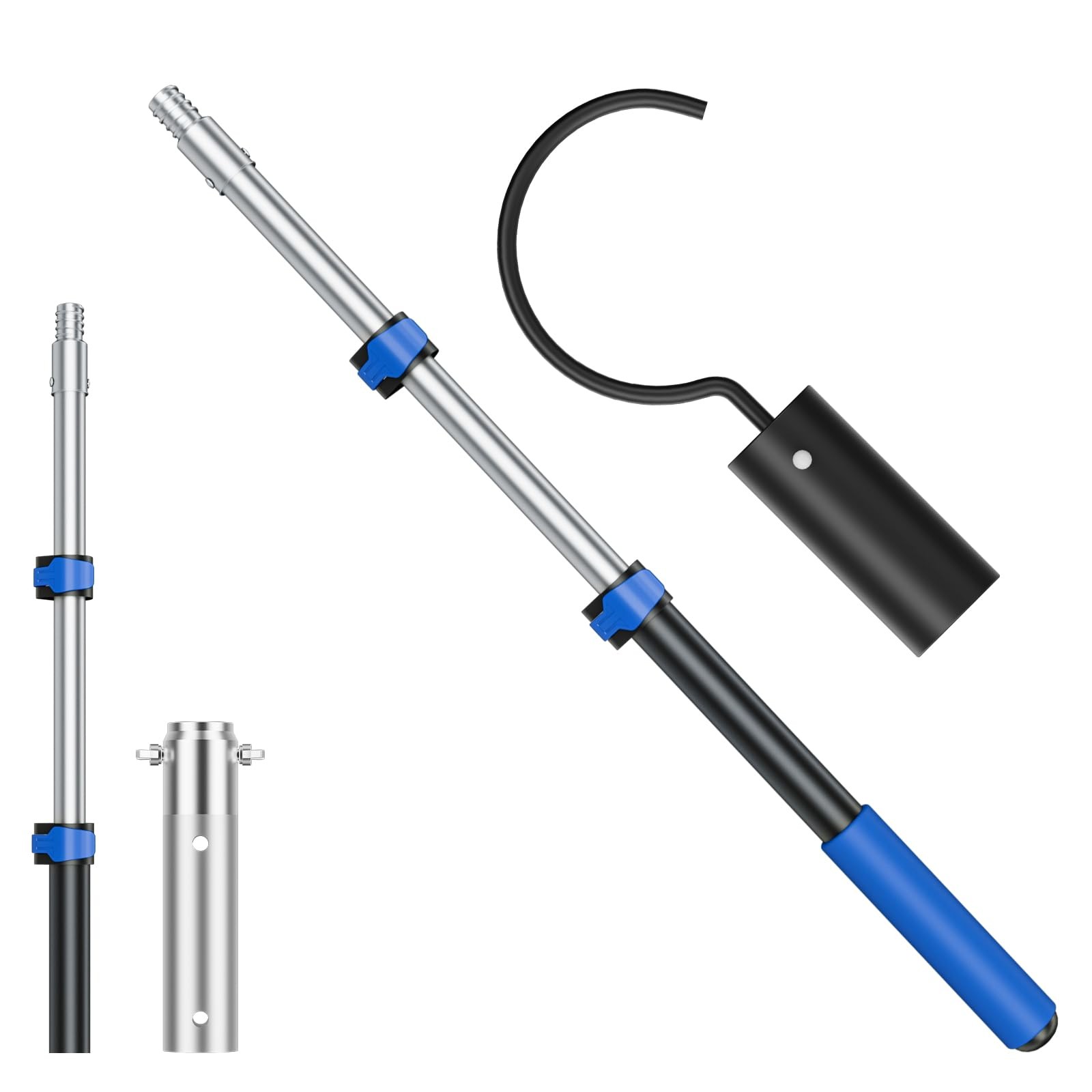 Pool Hook with Pole, 3FT Pool Pole Telescopic with Stainless Steel Hook, Retr…