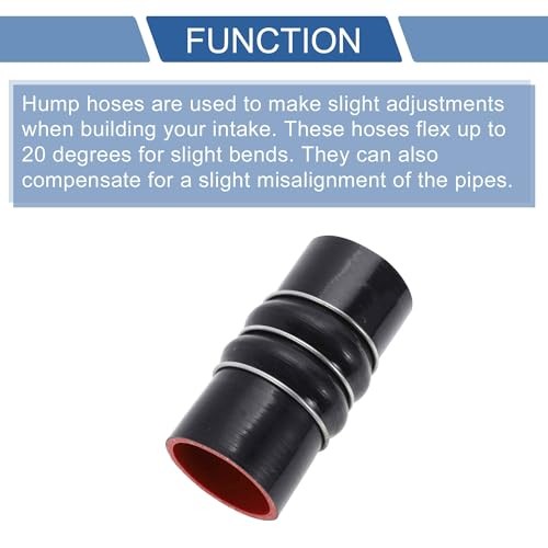 Silicone Hose Charge Air Intercooler Hump Heavy Duty Tube ID 63mm / 2.5&Prime; Black