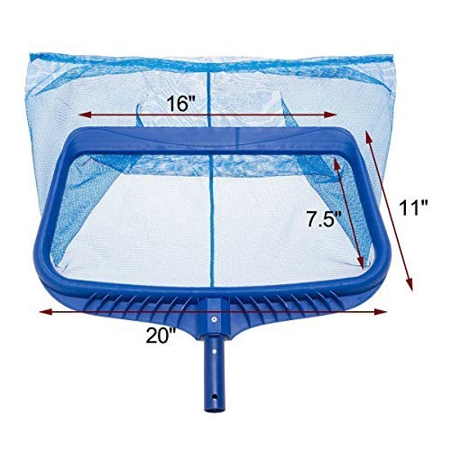 Pool Skimmer Net Heavy Duty Leaf Rake Fine Mesh Deep Bag Catcher for Swimming