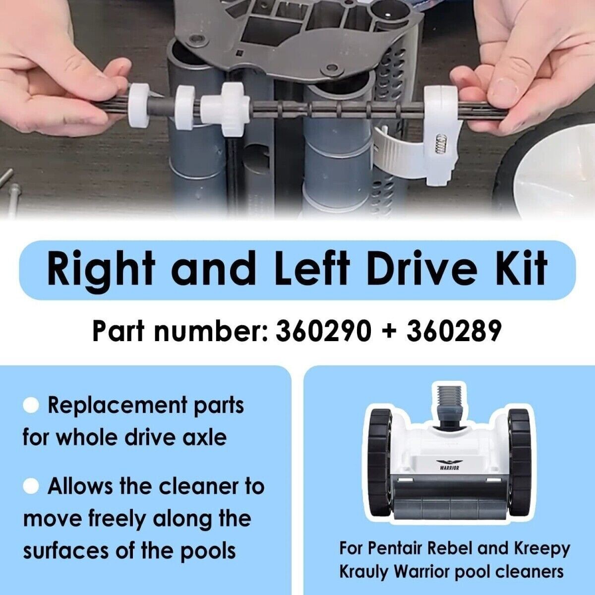 360290, 360289 Left Right Drive Kit for Pentair Rebel Kreepy Krauly Pool Cleaner