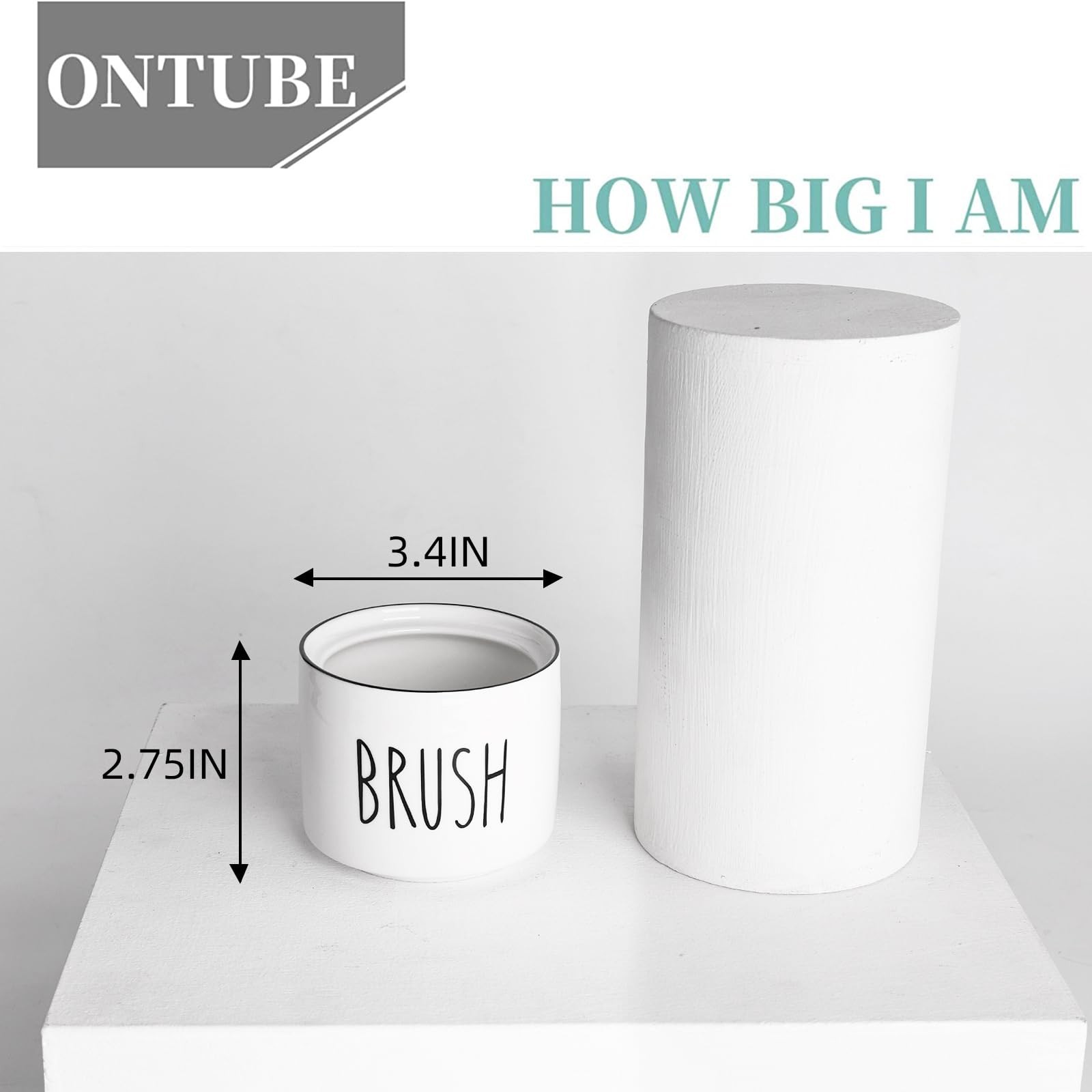 ONTUBE Ceramic Dish Brush Holder, Farmhouse Scrub Brush Holder Dishwashing Br…