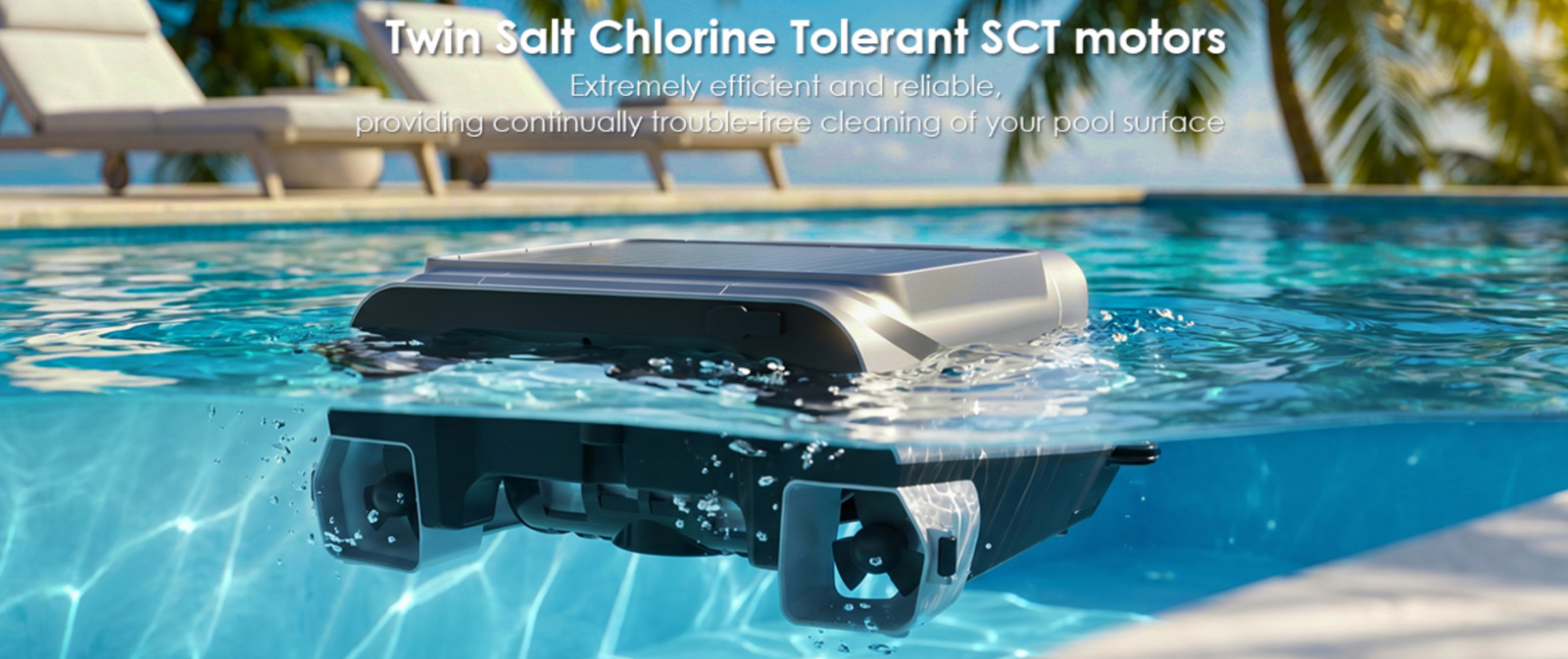 Pura V12 Solar Powered Automatic Pool Surface Robot Skimmer