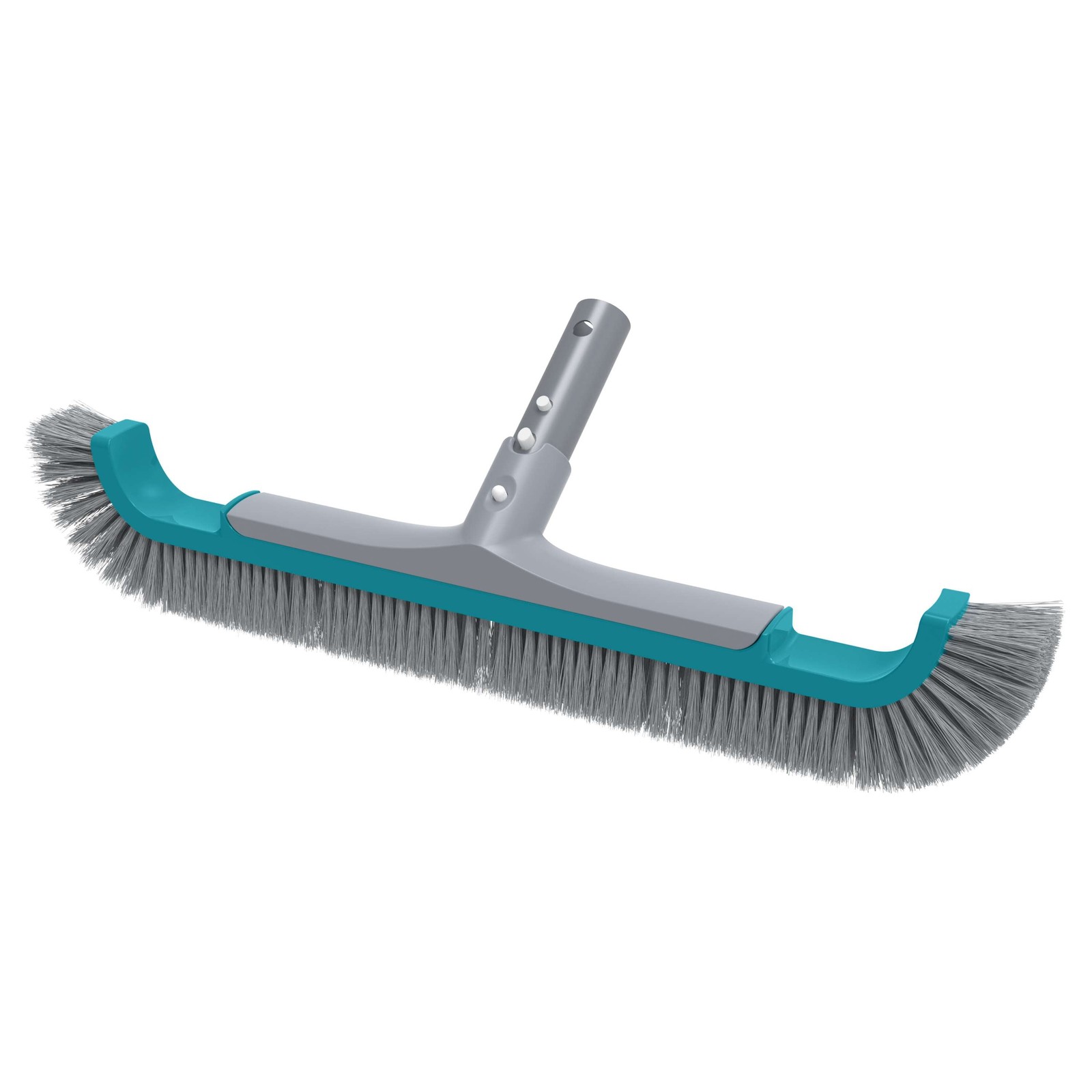Teal & Gray 20&Prime; Curved-end Pool Brush with Extended PP Side bristles