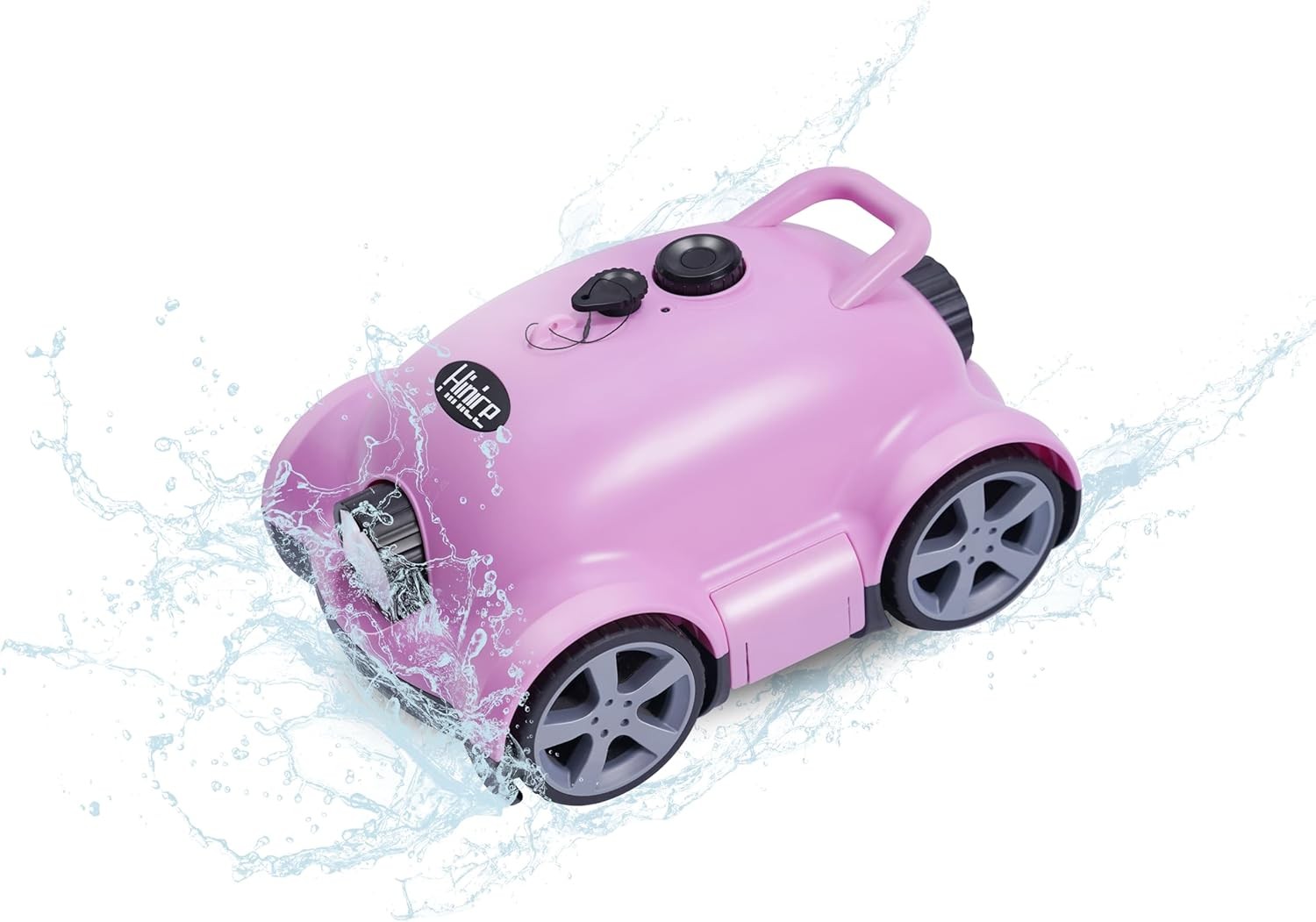 Cordless Wall Climbing Robotic Pool Cleaner for 2200 Sq Ft In-Ground Pools Pink