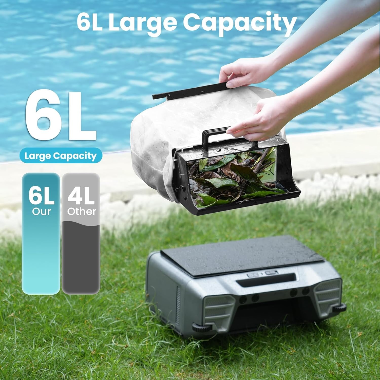 YOMA Y80 Upgraded Solar Pool Skimmer Robotic Surface Cleaner with Remote