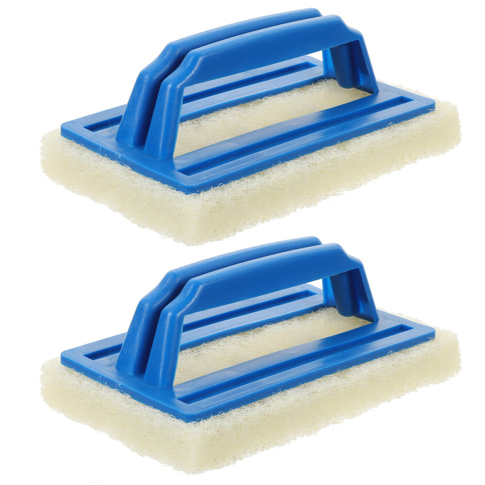 2pcs Bathroom Floor Brush Scrubber Manual Cleaner Pool Hand Sponge Brushes