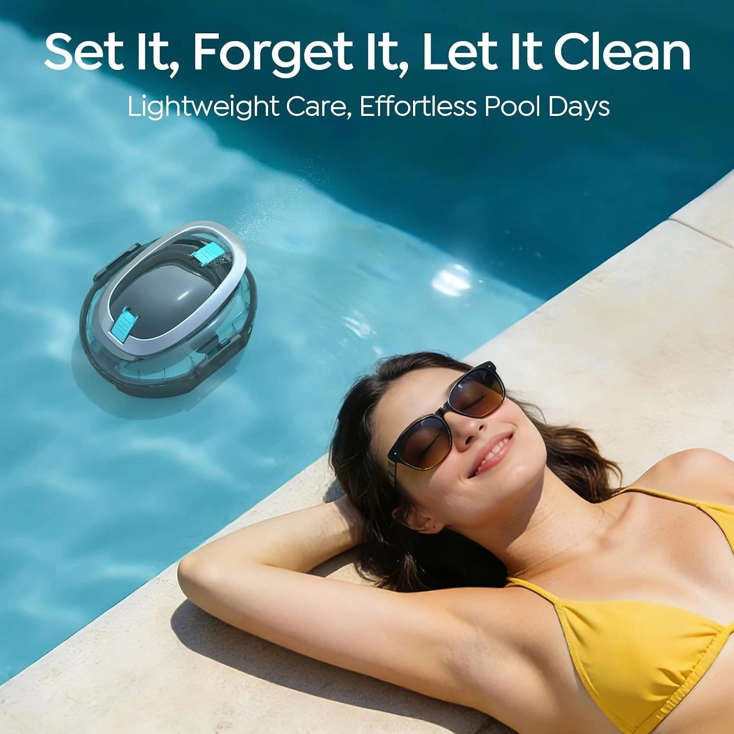 S2 Pool Vacuum Robot for Above Ground Pools, Cordless Operation, 80-Min Runti…