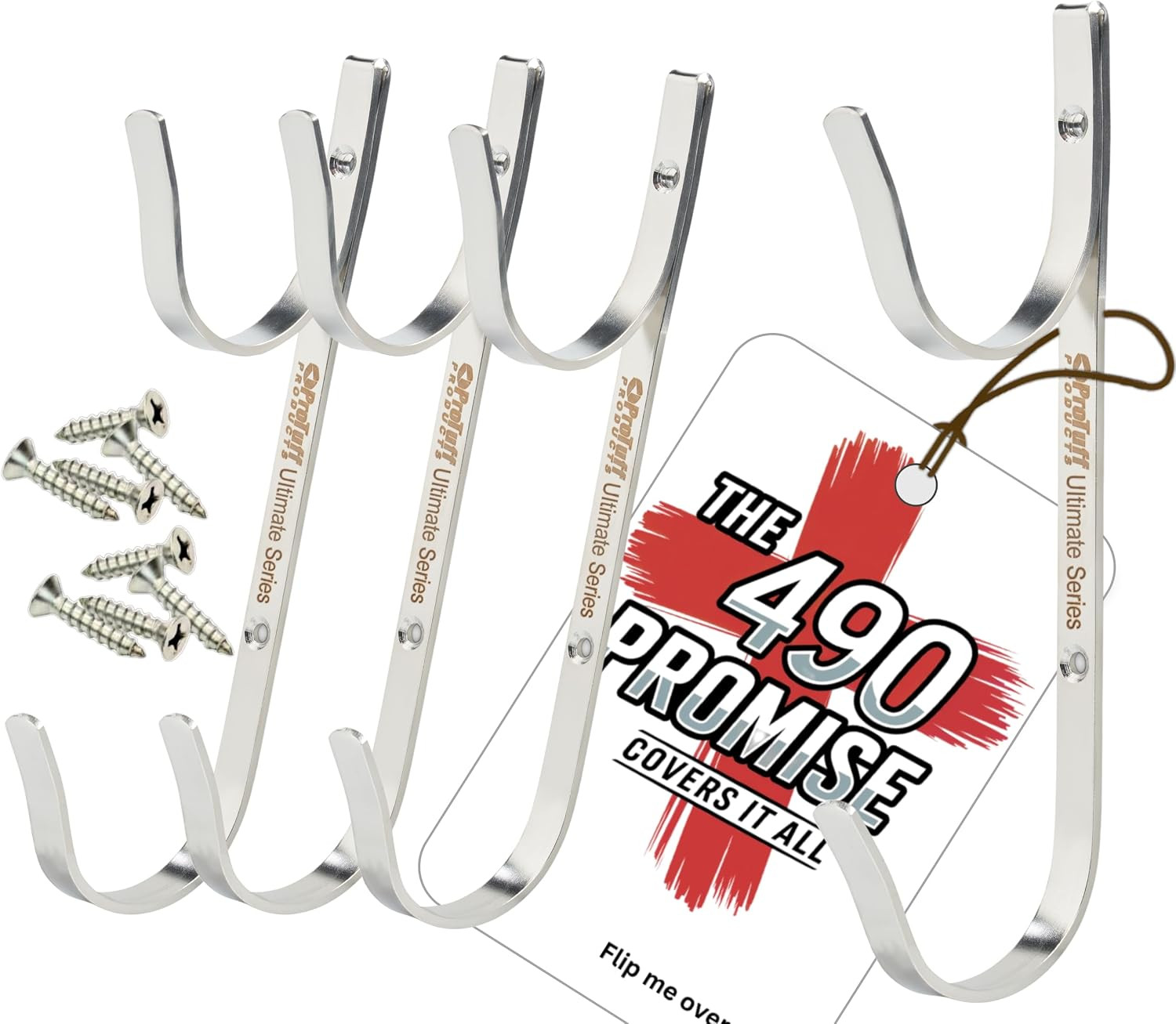 Stainless Steel Pool Pole Hanger 4-Pack – Wall Mount by Protuff 490