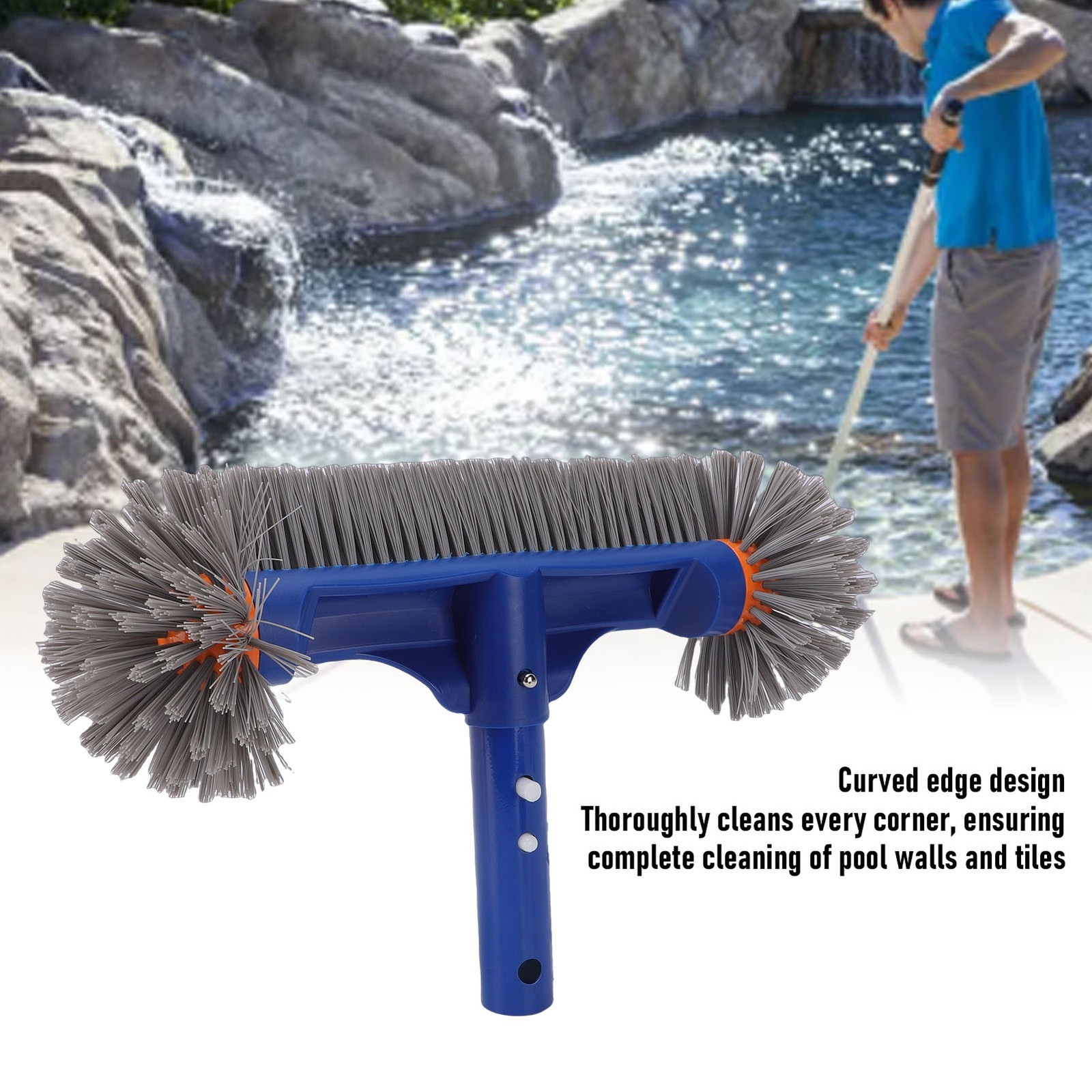 Heavy Duty Pool Scrub Brush Round Brush For Pool Walls And Tiles Easy To Use