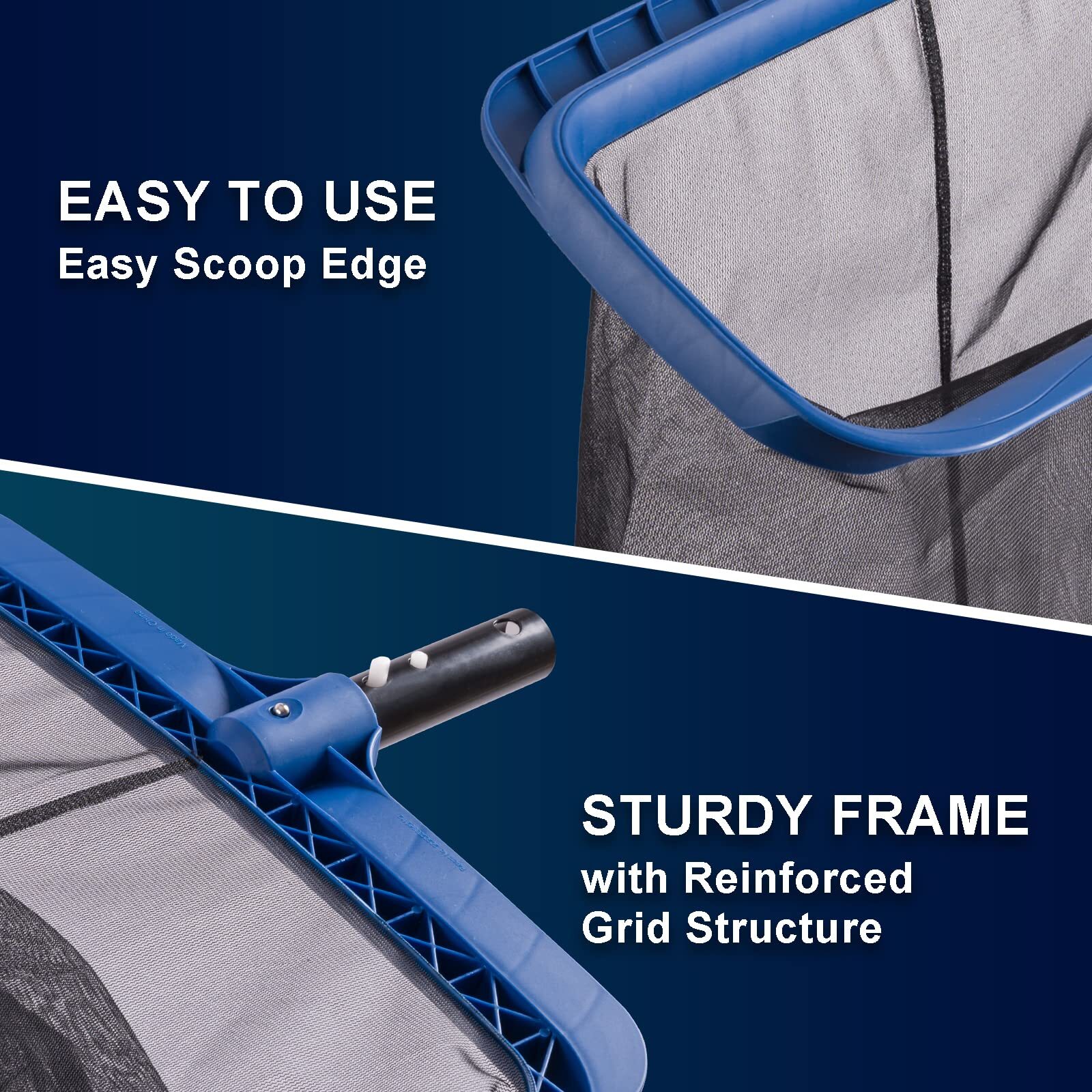 Fine Mesh Pool Net & Brush Head Combo Sturdy Skimmer With 17.5&Prime; Professional Bru