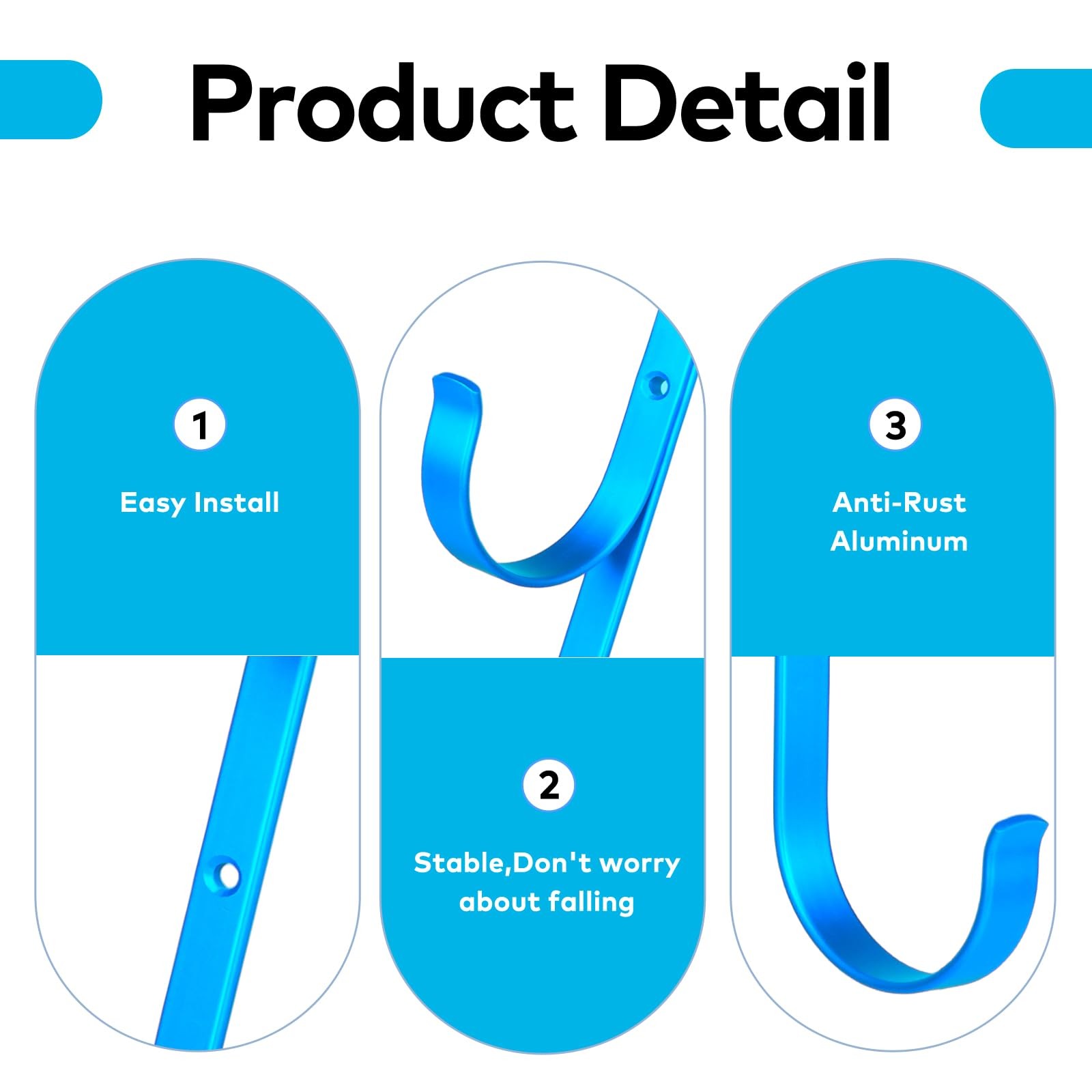 4 Pcs Pool Pole Hanger for Fence Pool Equipment Hooks Tool Organizer