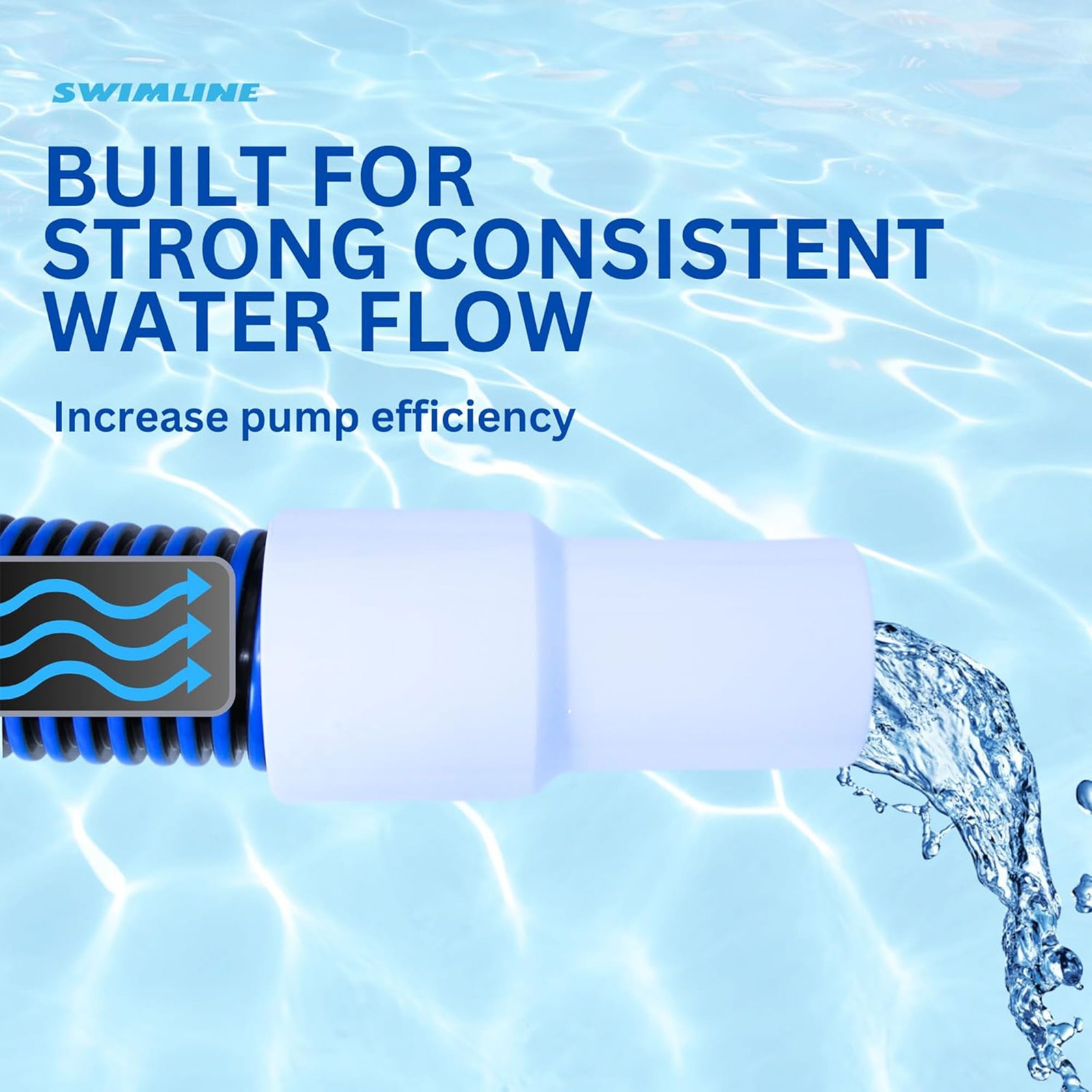 Swimline HydroTools 40’ Premium Spiral Wound Pool Vacuum Hose with Swivel Cuff