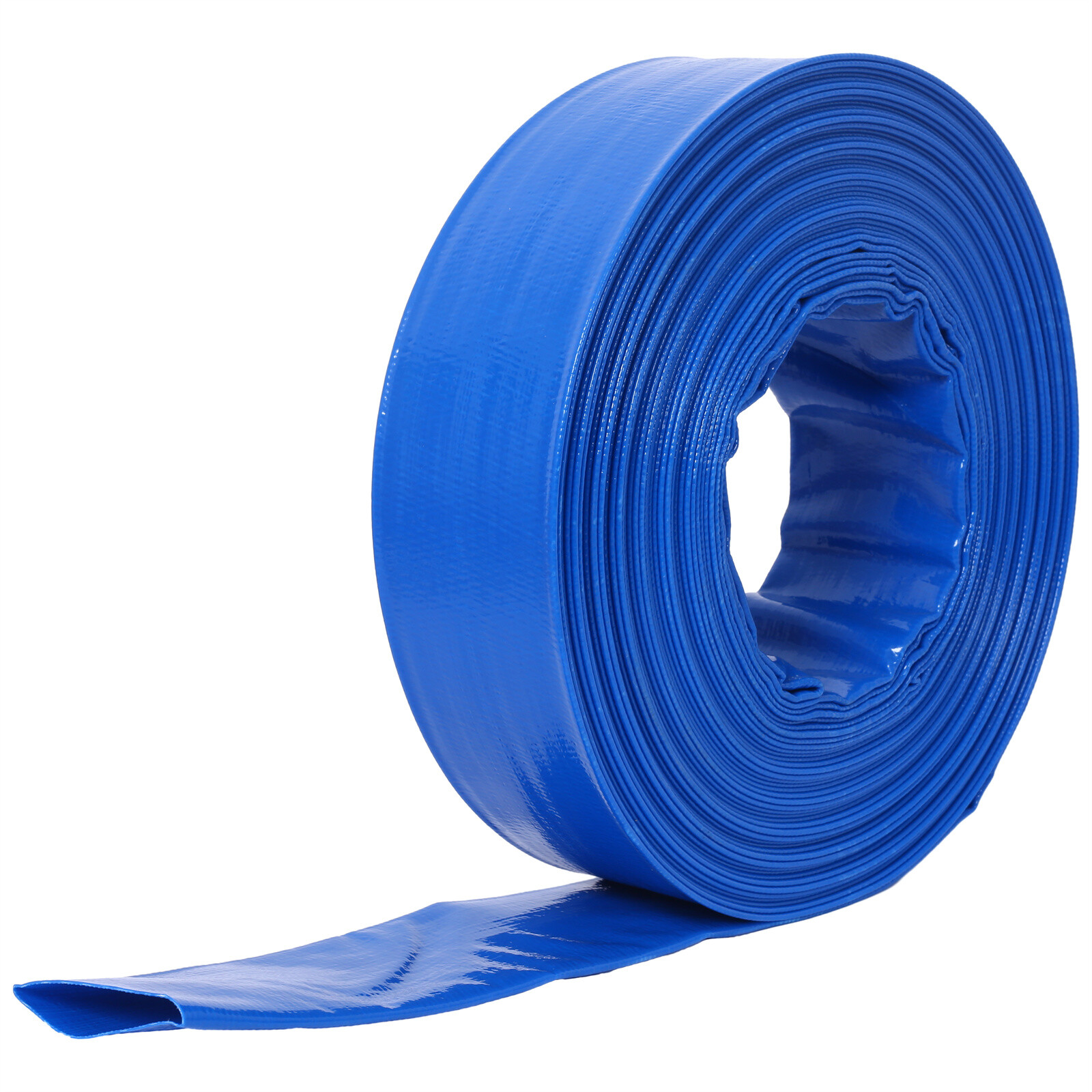 Discharge Hose 1-1/2&Prime;x 100FT PVC Lay Flat Hose Backwash Drain Hose w/ 2 Clamps