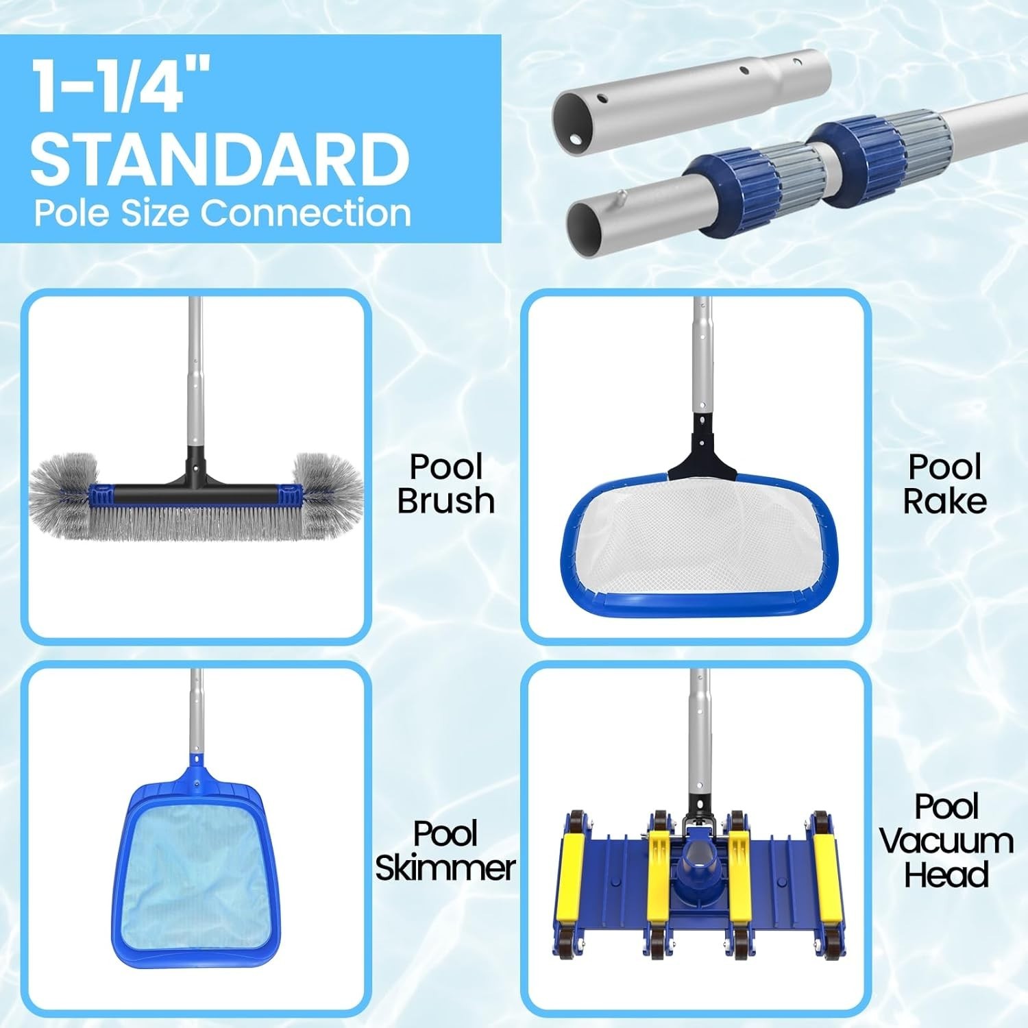 3-Piece 15FT Pool Pole – Durable Telescopic Design for All Cleaning Needs