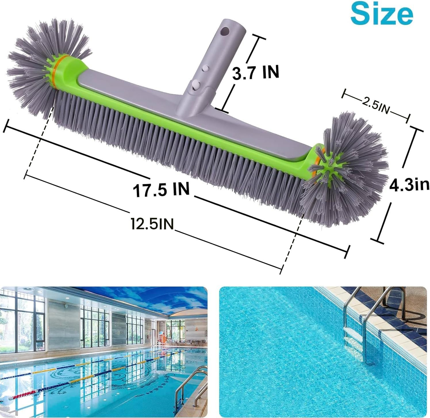 Sepetrel Pool Brush Head for Cleaning Walls,Heavy Duty Inground/Above Ground Swi