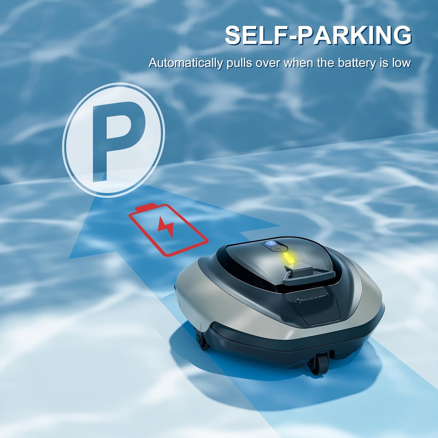 Cordless Robotic Pool Cleaner with 4400mAh Battery,Pool Vacuum for Above Ground
