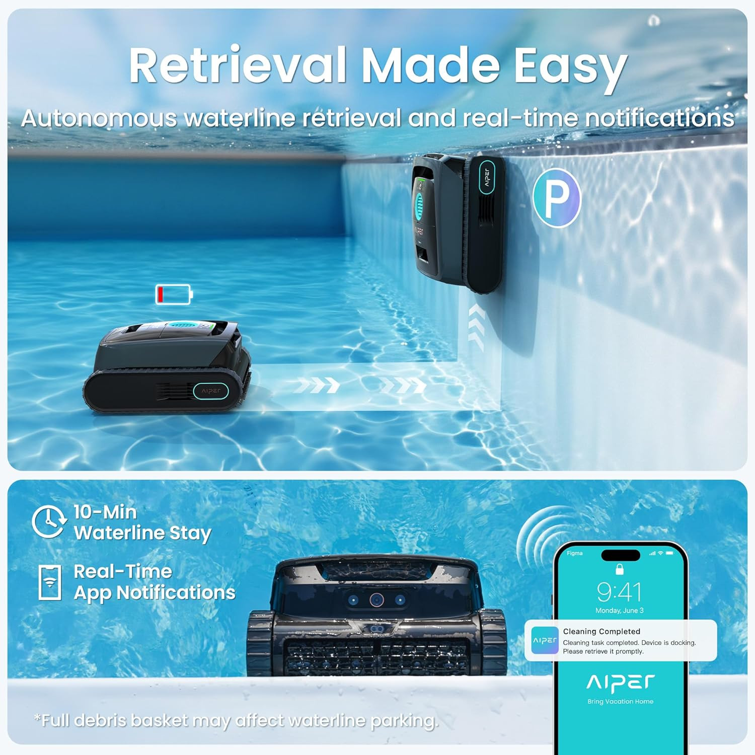 Scuba V3 AI Vision Cordless Pool Cleaner – 10X Faster & 24/7 Cleaning