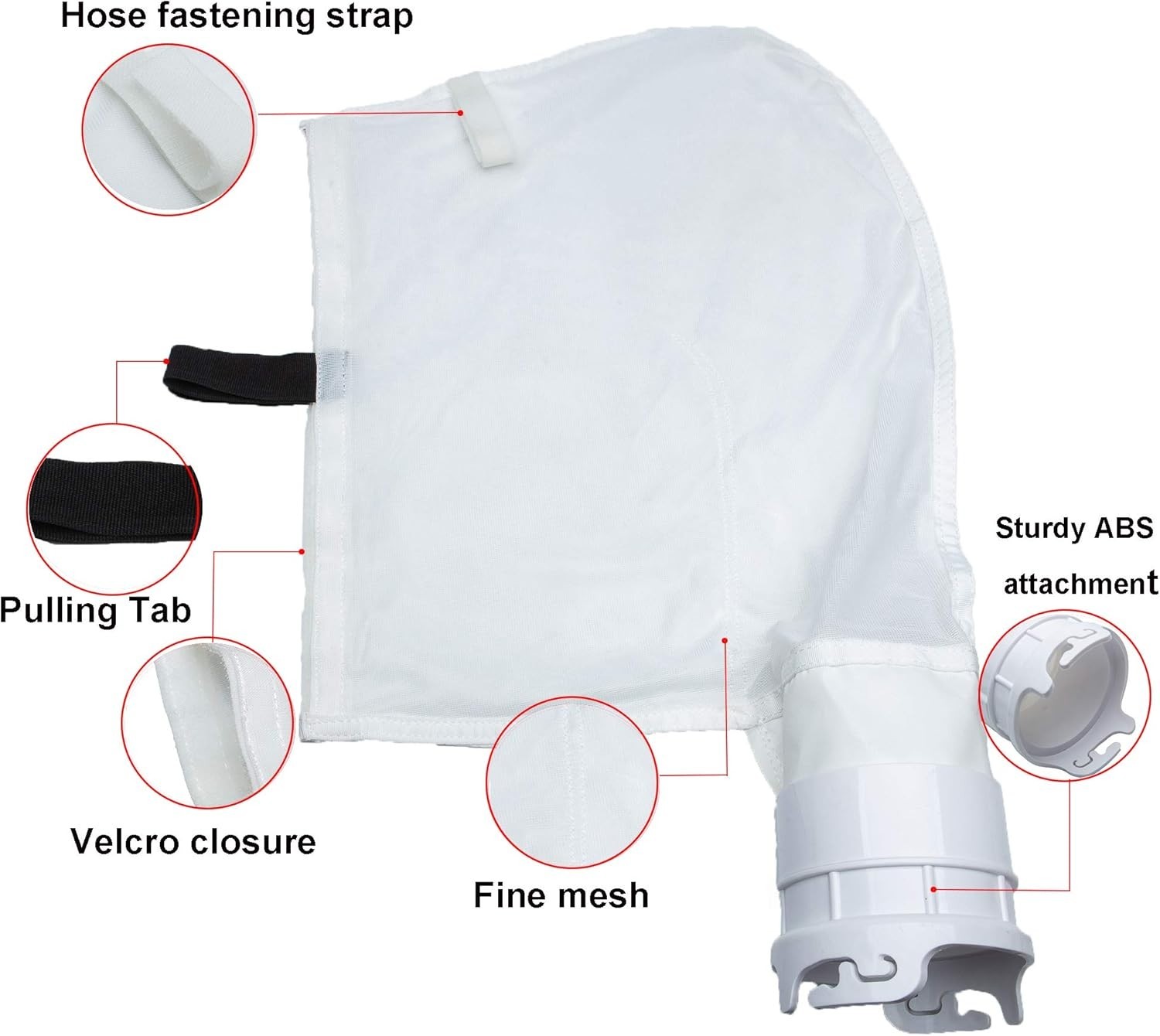 Enhanced Capacity Pool Cleaner Debris Bag with Innovative Pulling Tab Feature