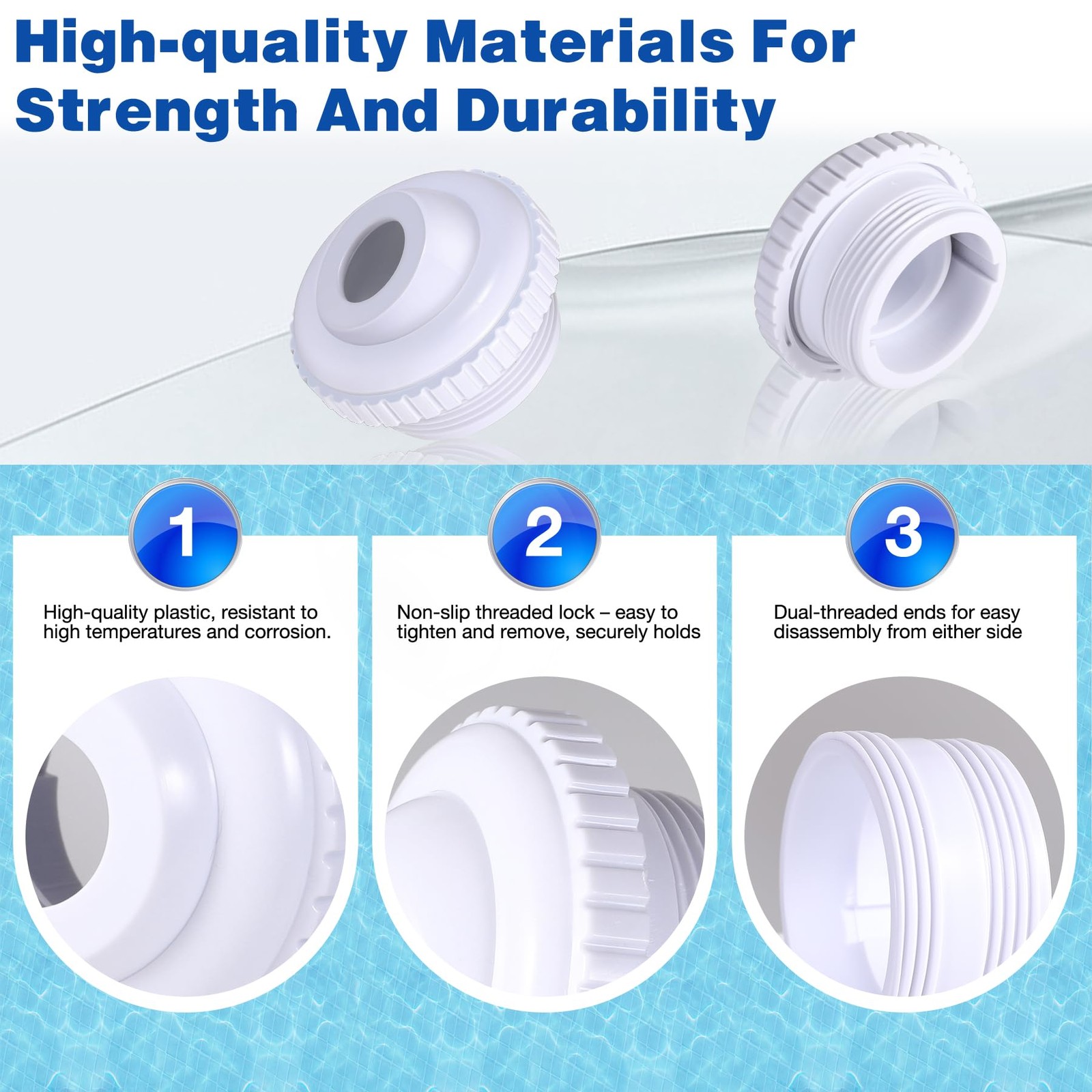 3/4&Prime;Pool Jet Nozzles Directional Flow Eyeball Inlet Fittings Fit white