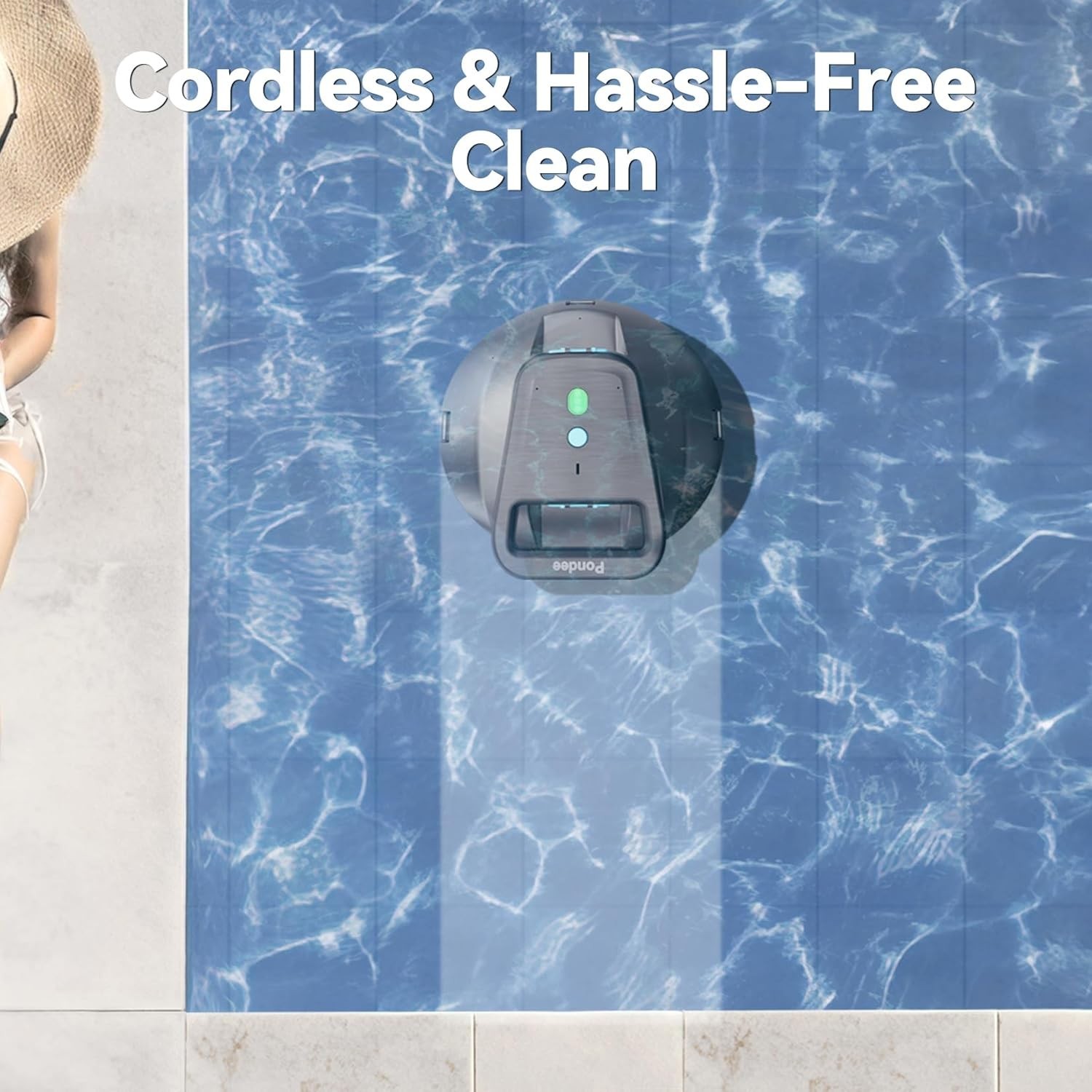 Effortless X1 Robotic Pool Cleaner – 850 sq.ft & 120-Min Runtime, Fast Recharge