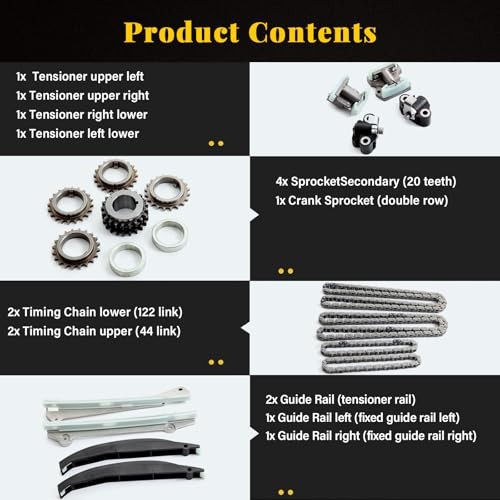 Timing Chain Kit Compatible with 1999-2004 for Lincoln Navigator Blackwood