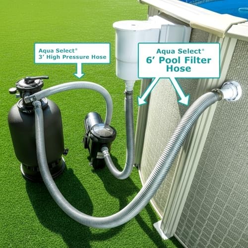 Pool Filter Vacuum Hose 1.5 Inch 12 Feet Flexible Durable Suction Above Ground